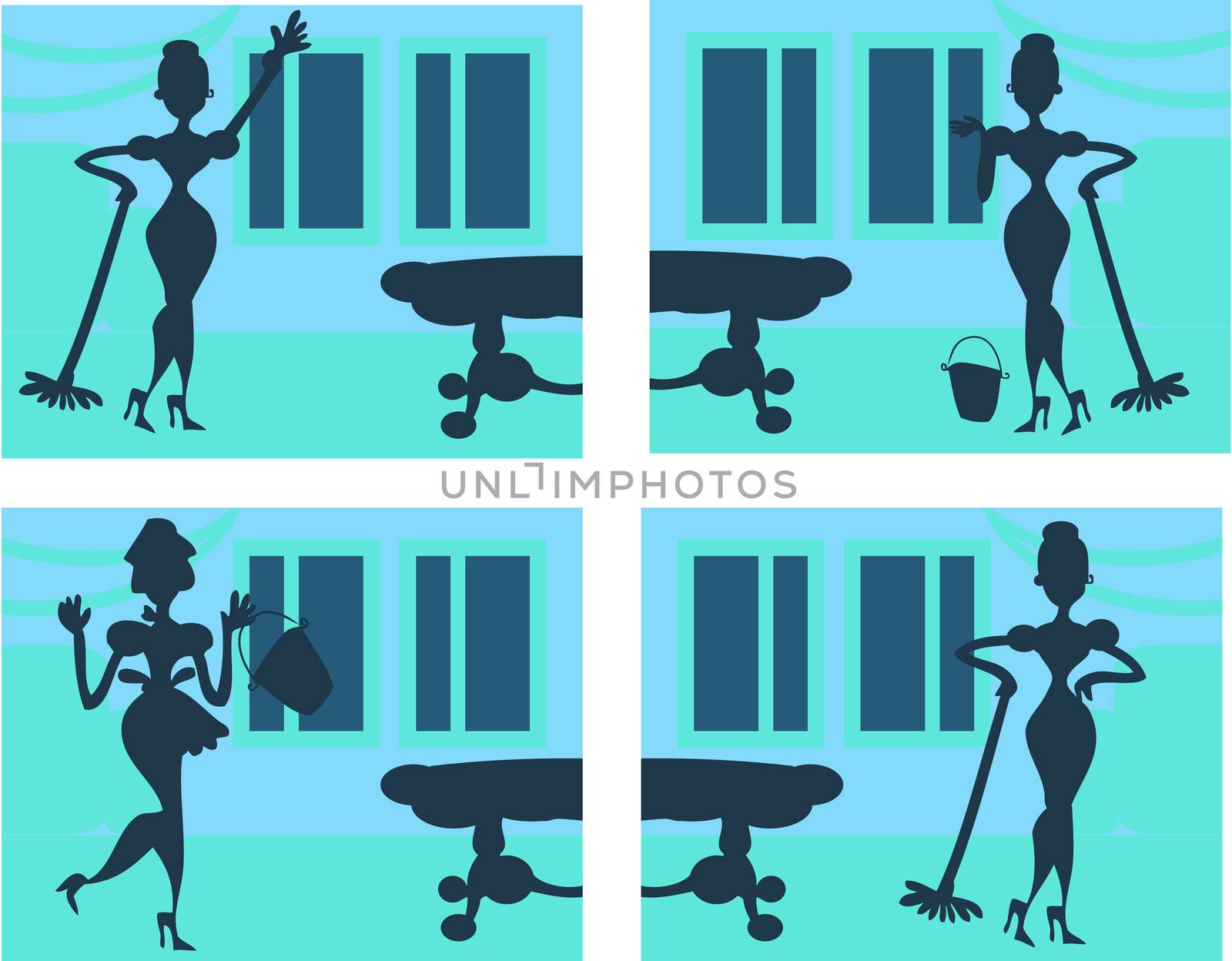 Silhouette Helpful Housewife background  by IconsJewelry