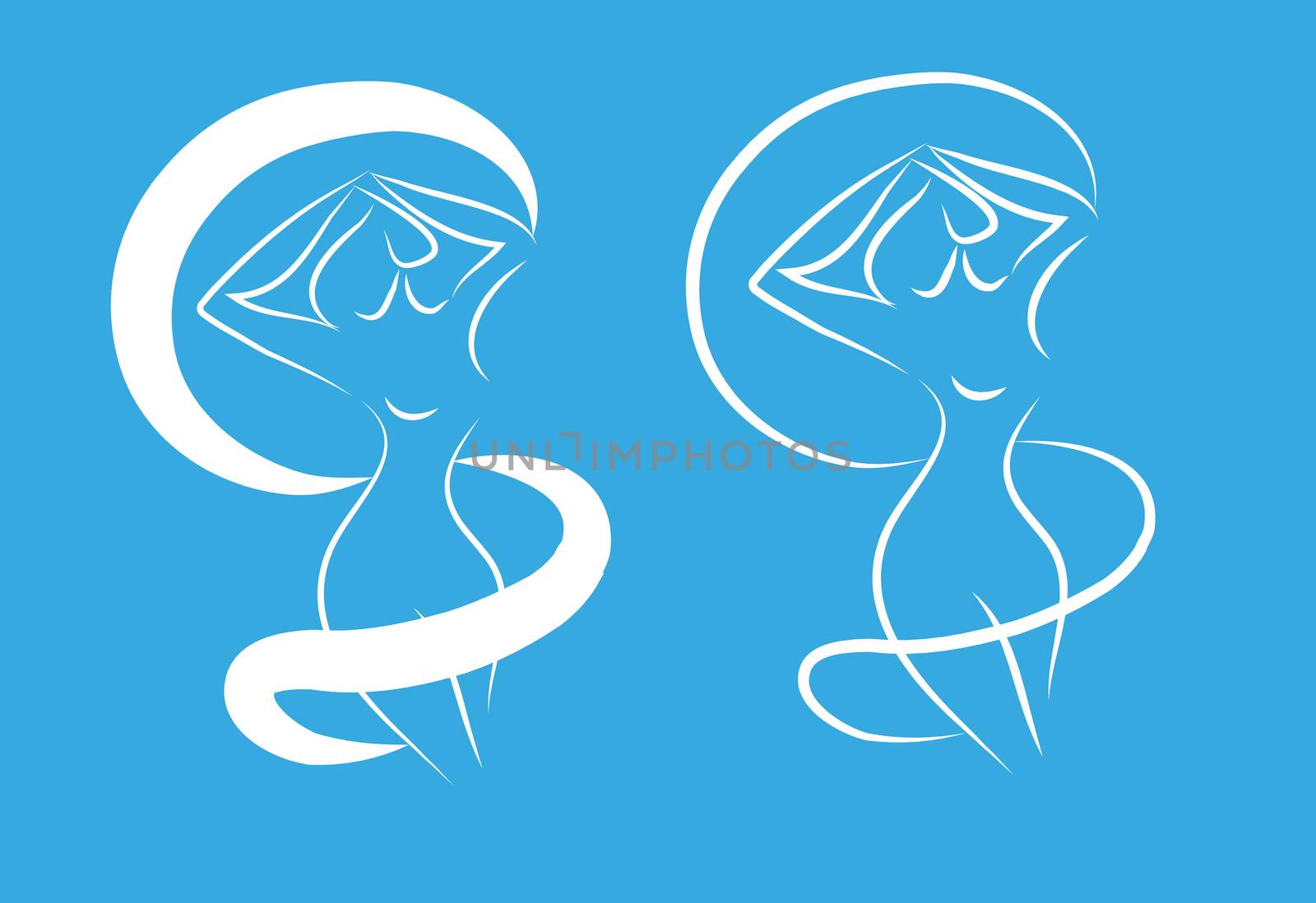 beautiful nude woman silhouettes of woman for fitness diet  by IconsJewelry