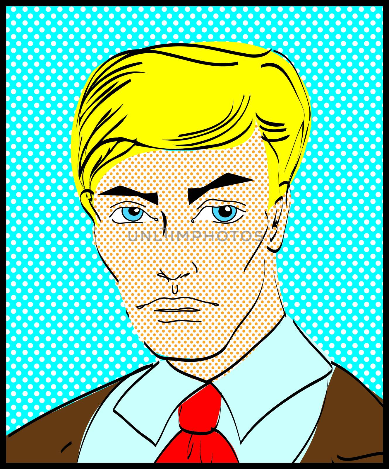 Retro Popart man portrait  by IconsJewelry