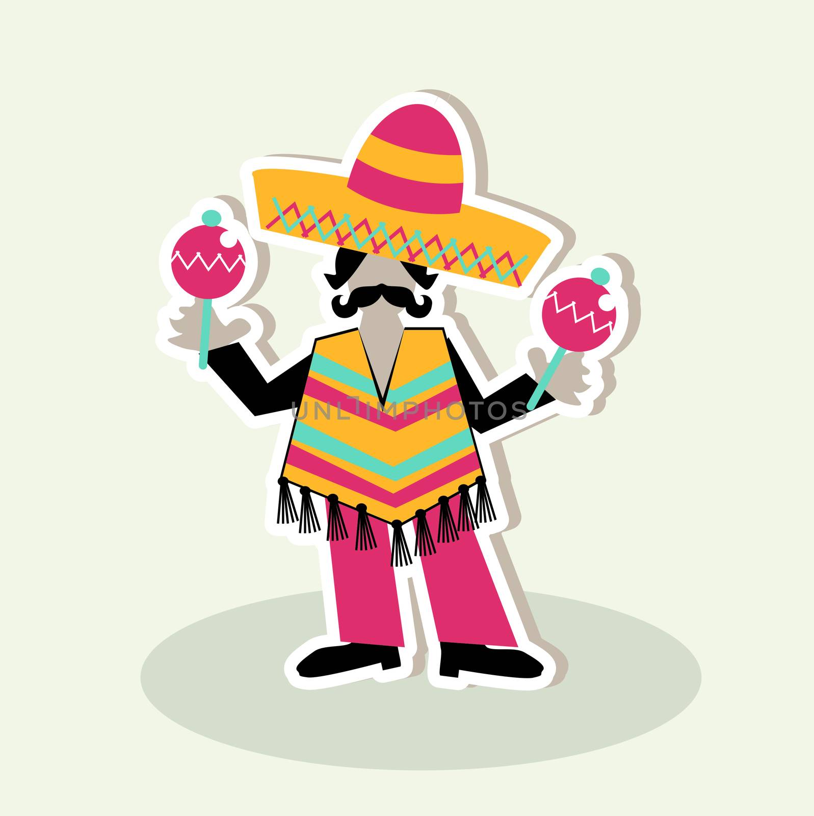 cartoon Mexican man symbol icon