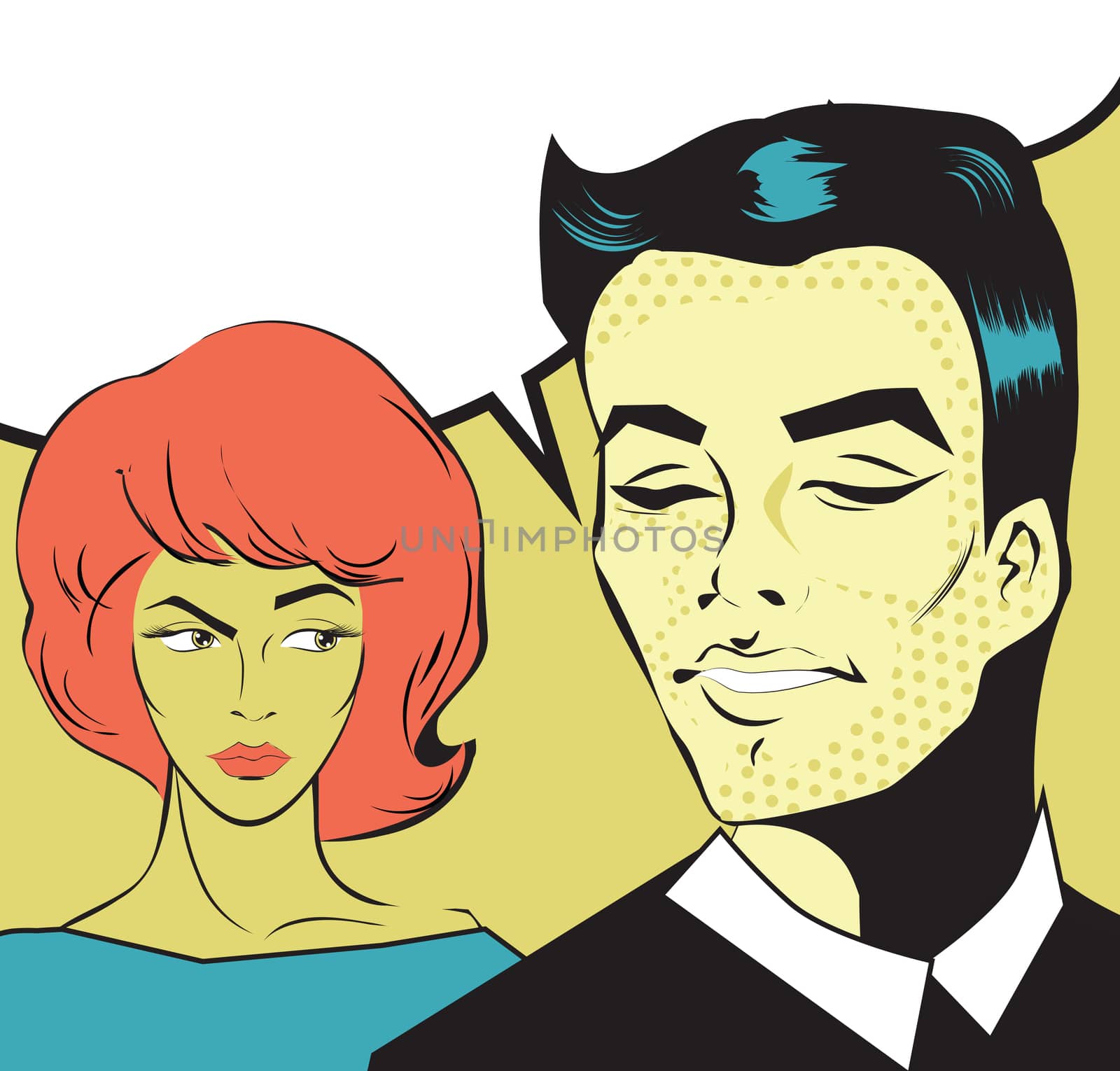 Pop Art talking Couple Love Relationship