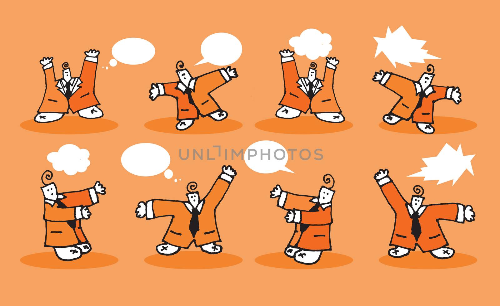 Cartoon businessman icons design elements for presentation cartoon character