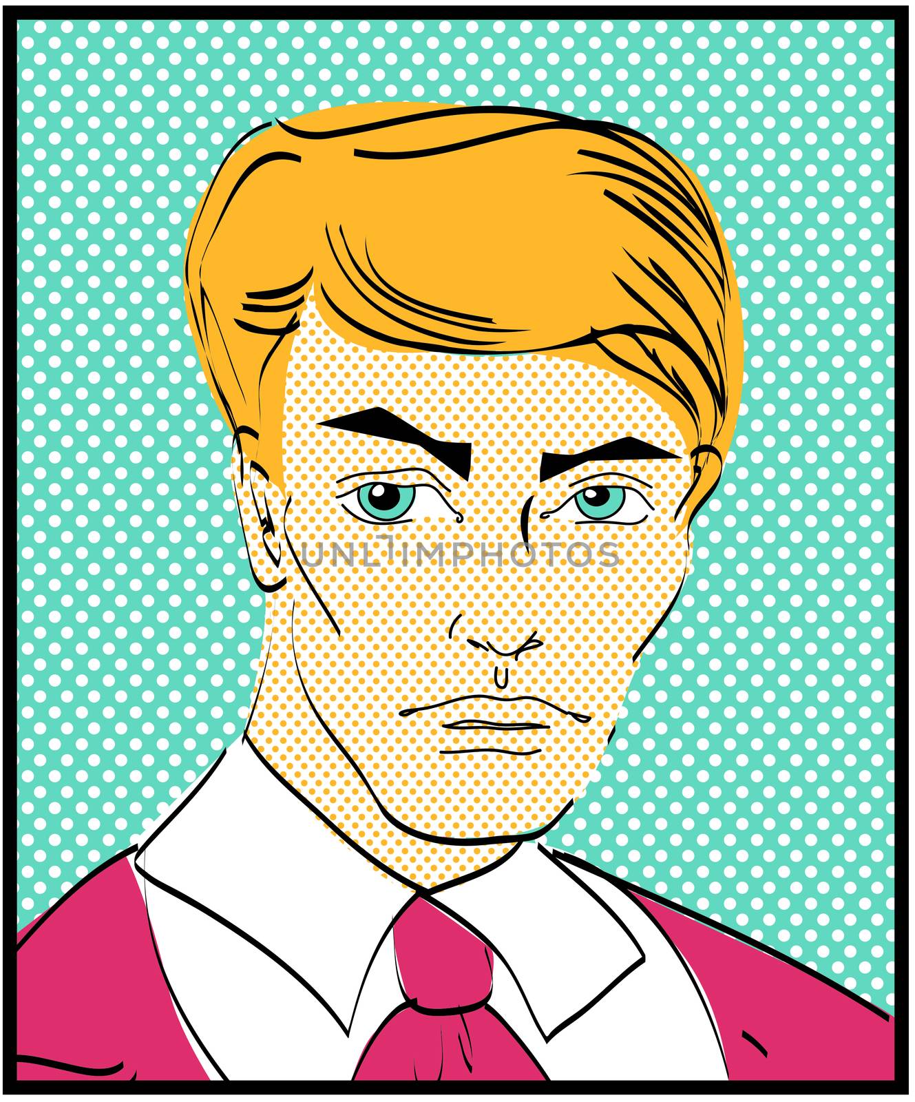 Retro Popart man portrait Retro Popart man portrait 