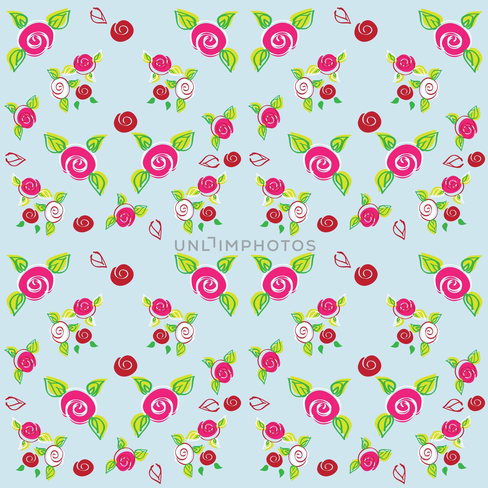 Chic Rose Patterns seamless fabric and paper backgrounds, scrap booking