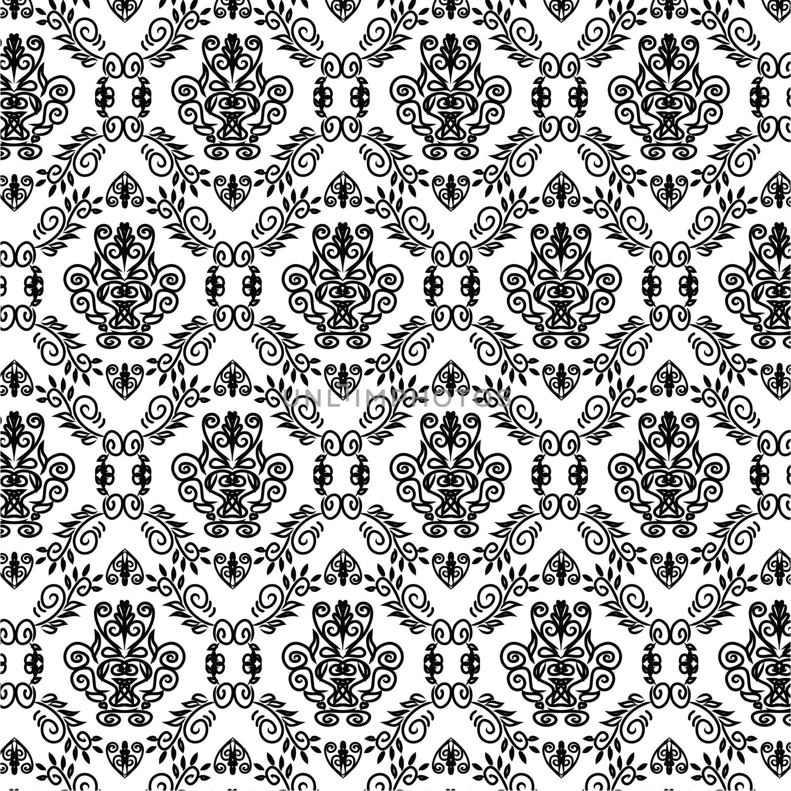 Tattoo Damask pattern Template wallpaper Seamless 