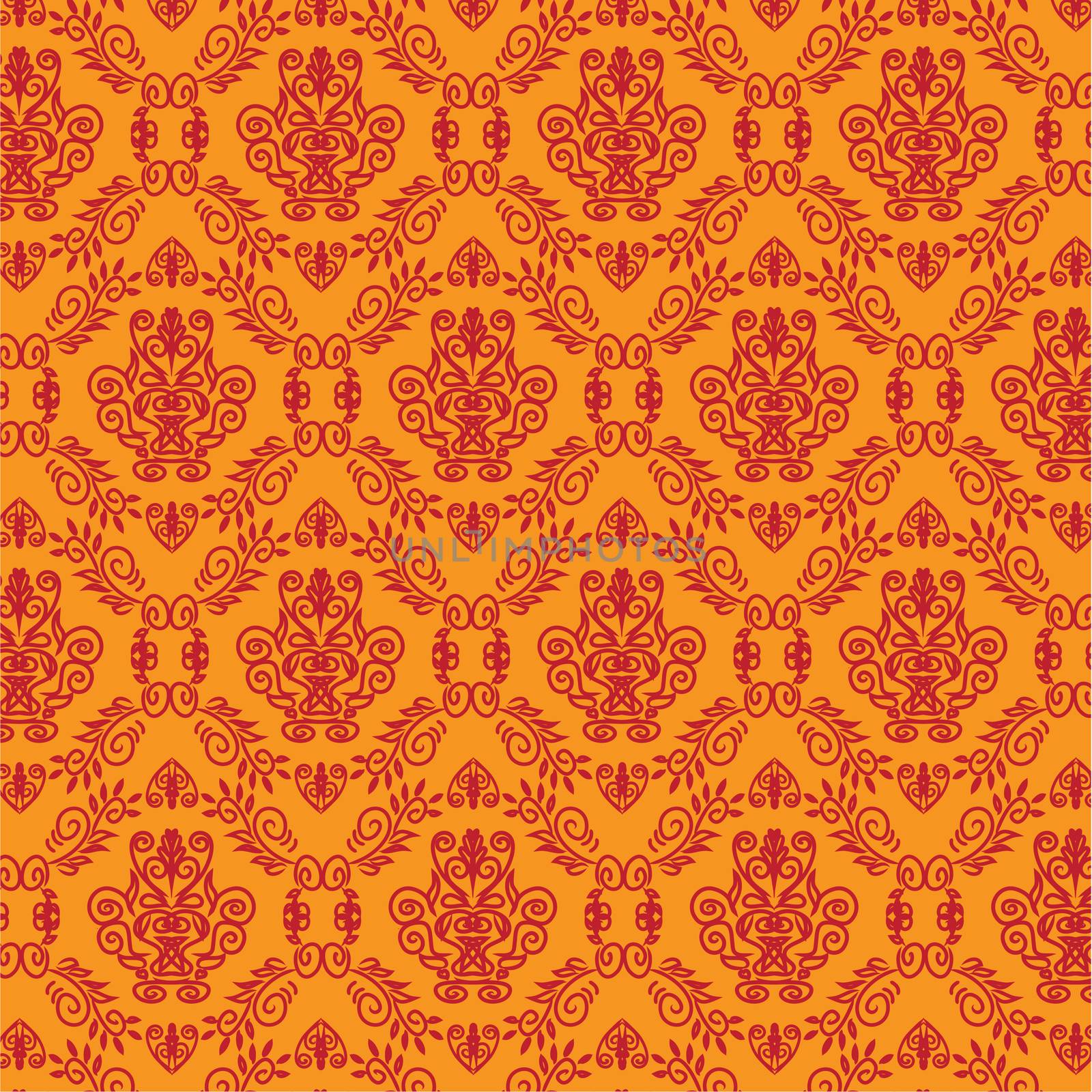 Tattoo Damask pattern Template wallpaper Seamless 