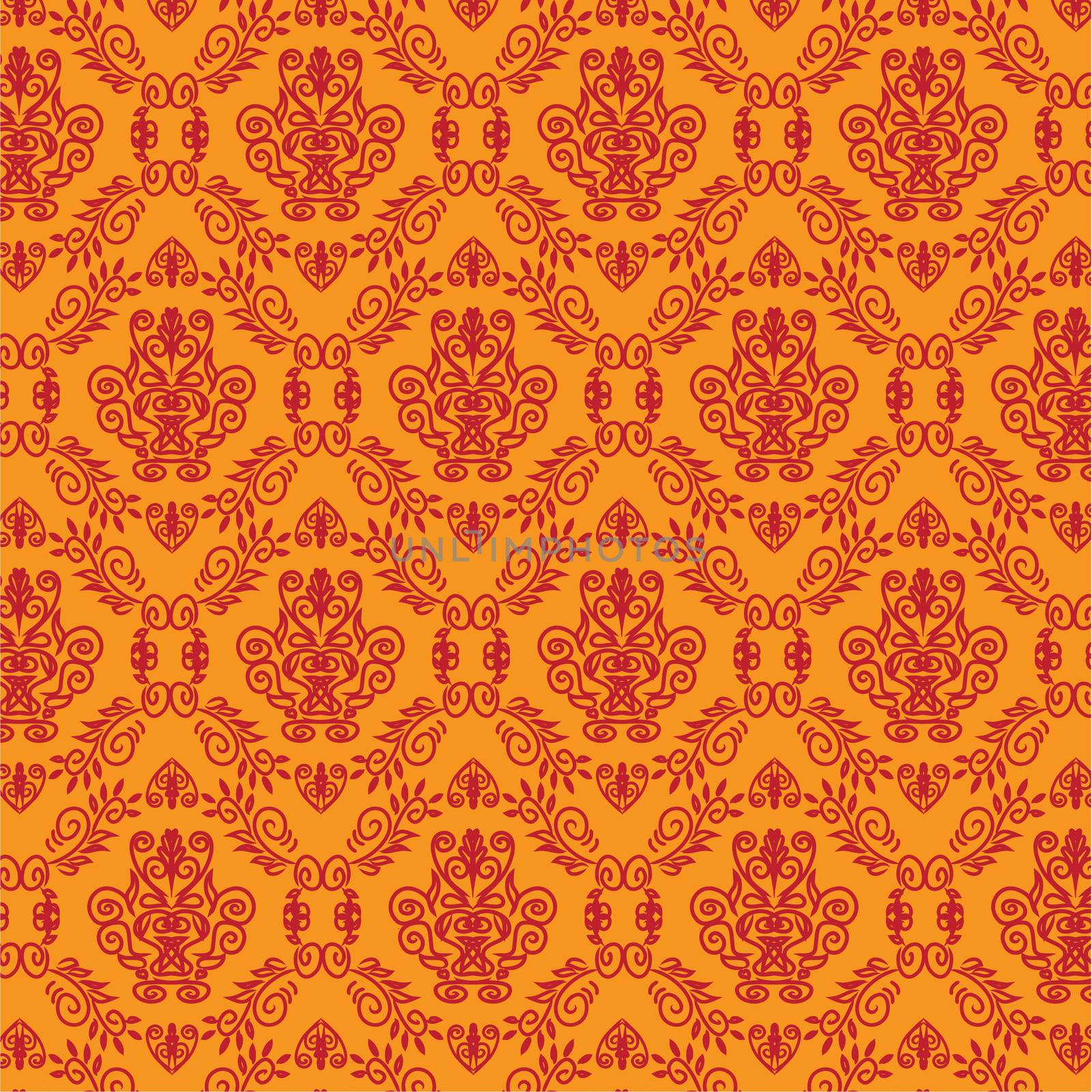 Tattoo Damask pattern Template wallpaper Seamless 