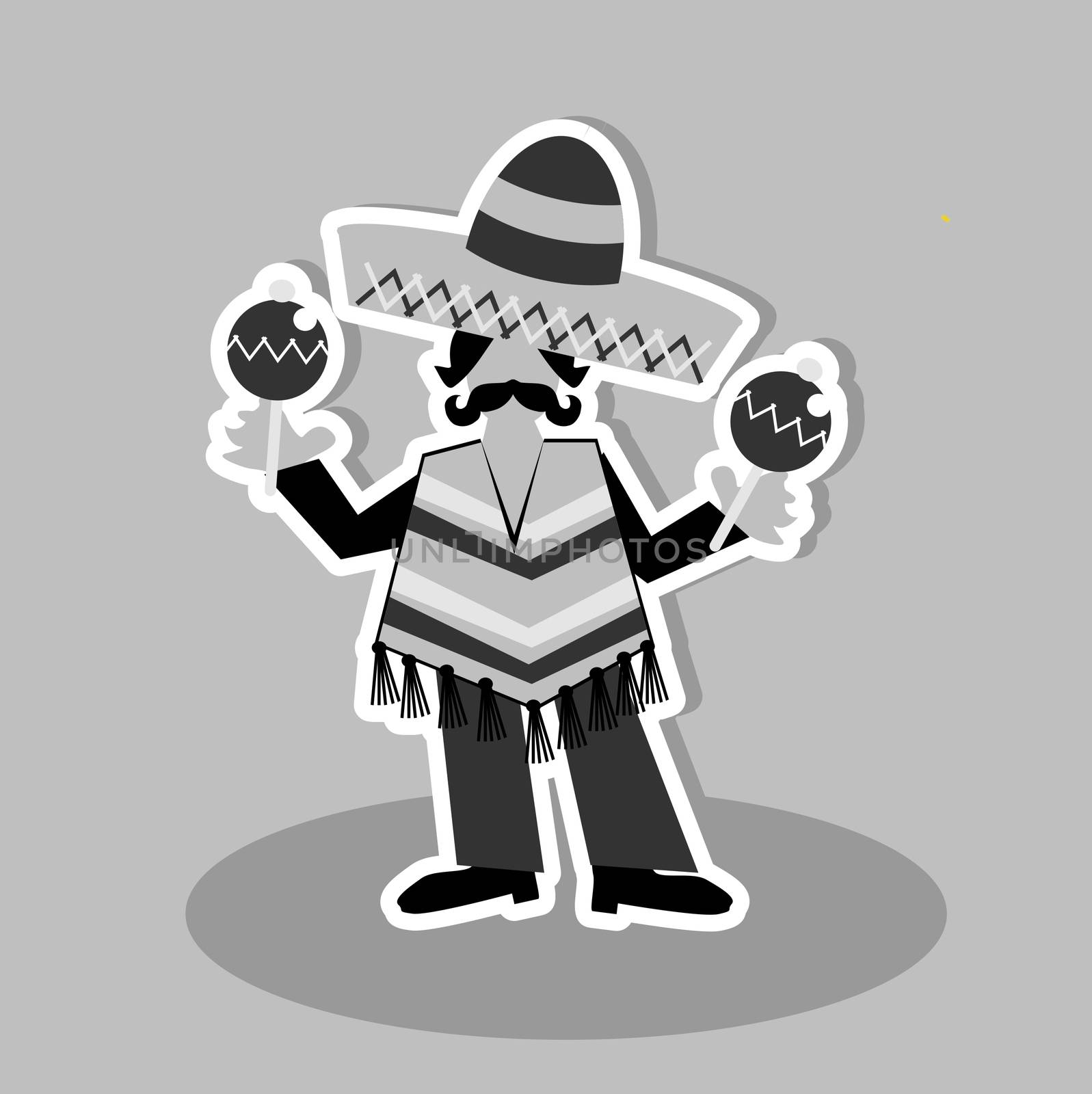 cartoon Mexican man symbol icon