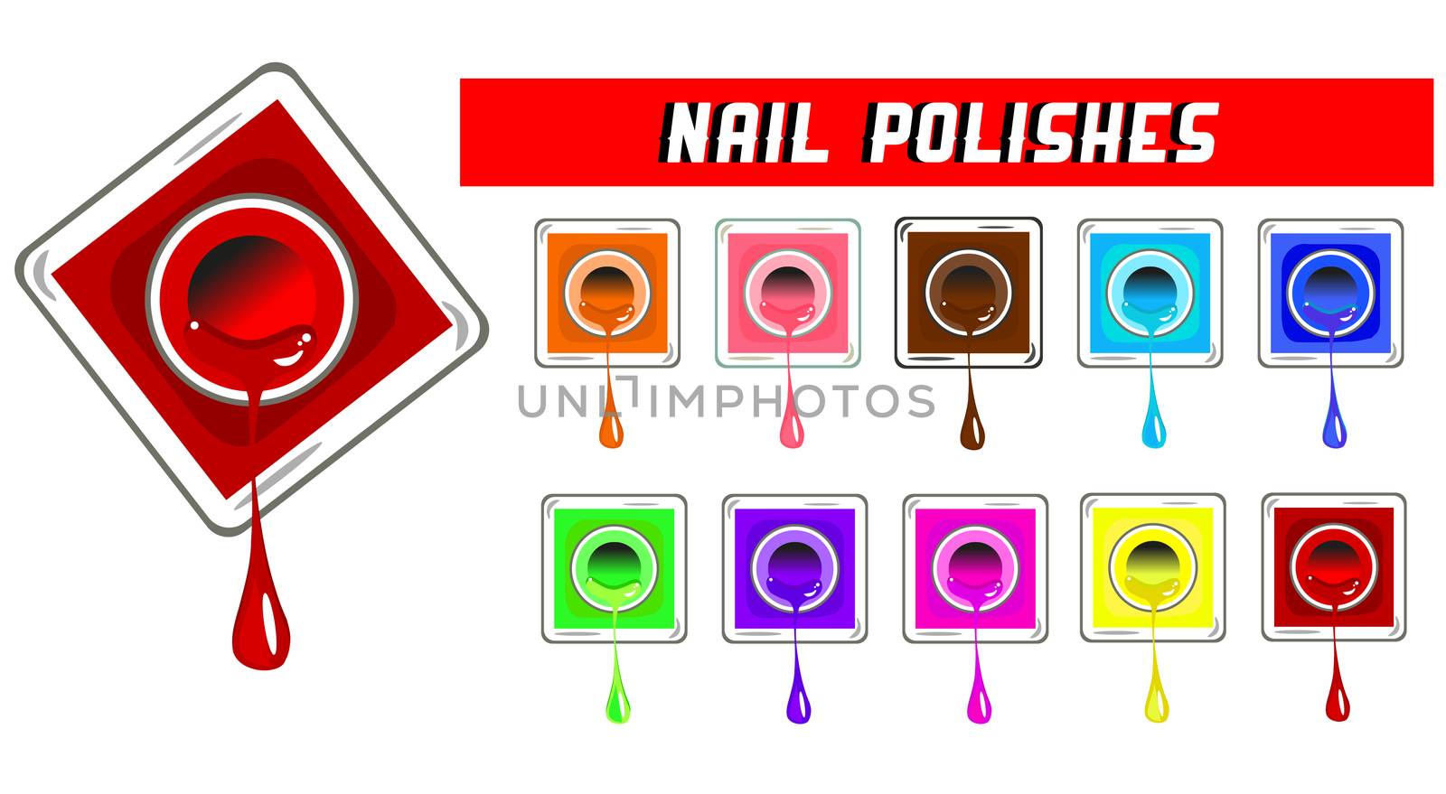 Vector Nail polishes illustration isolated on white