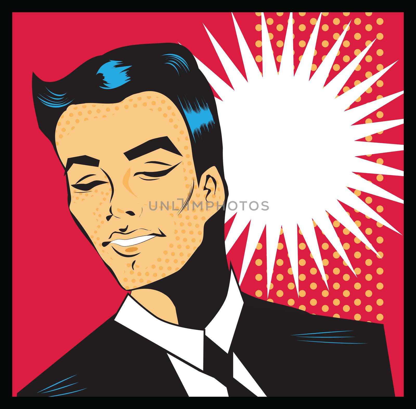Pop Art Man Smile Illustration by IconsJewelry
