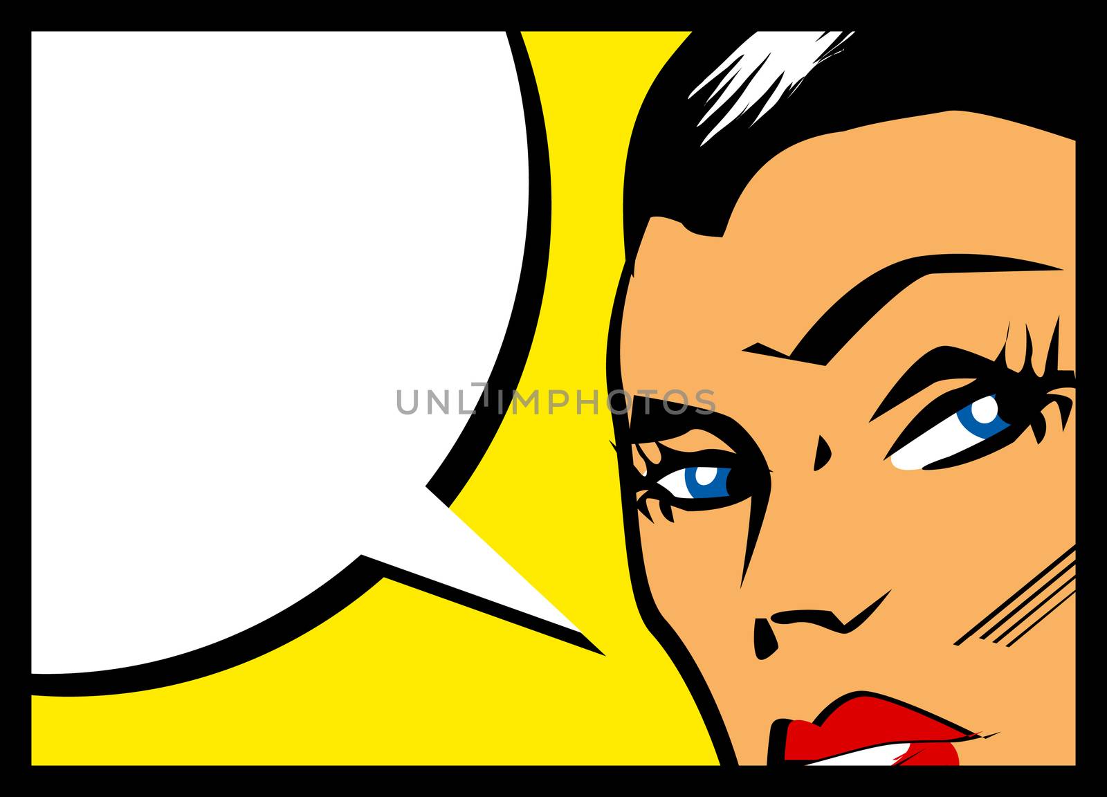 Vector comic woman with speech bubble  by IconsJewelry