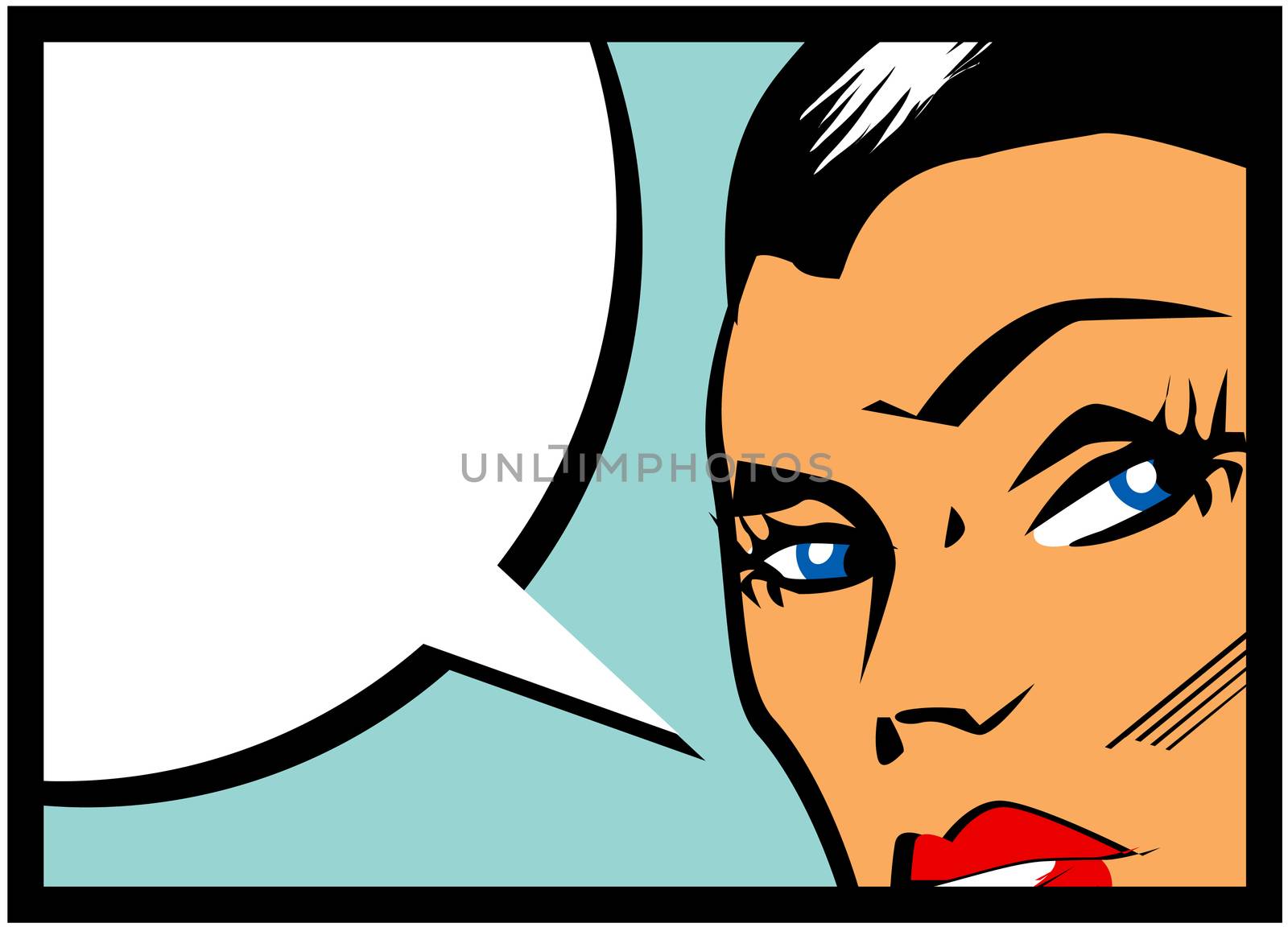Vector comic woman with speech bubble  by IconsJewelry