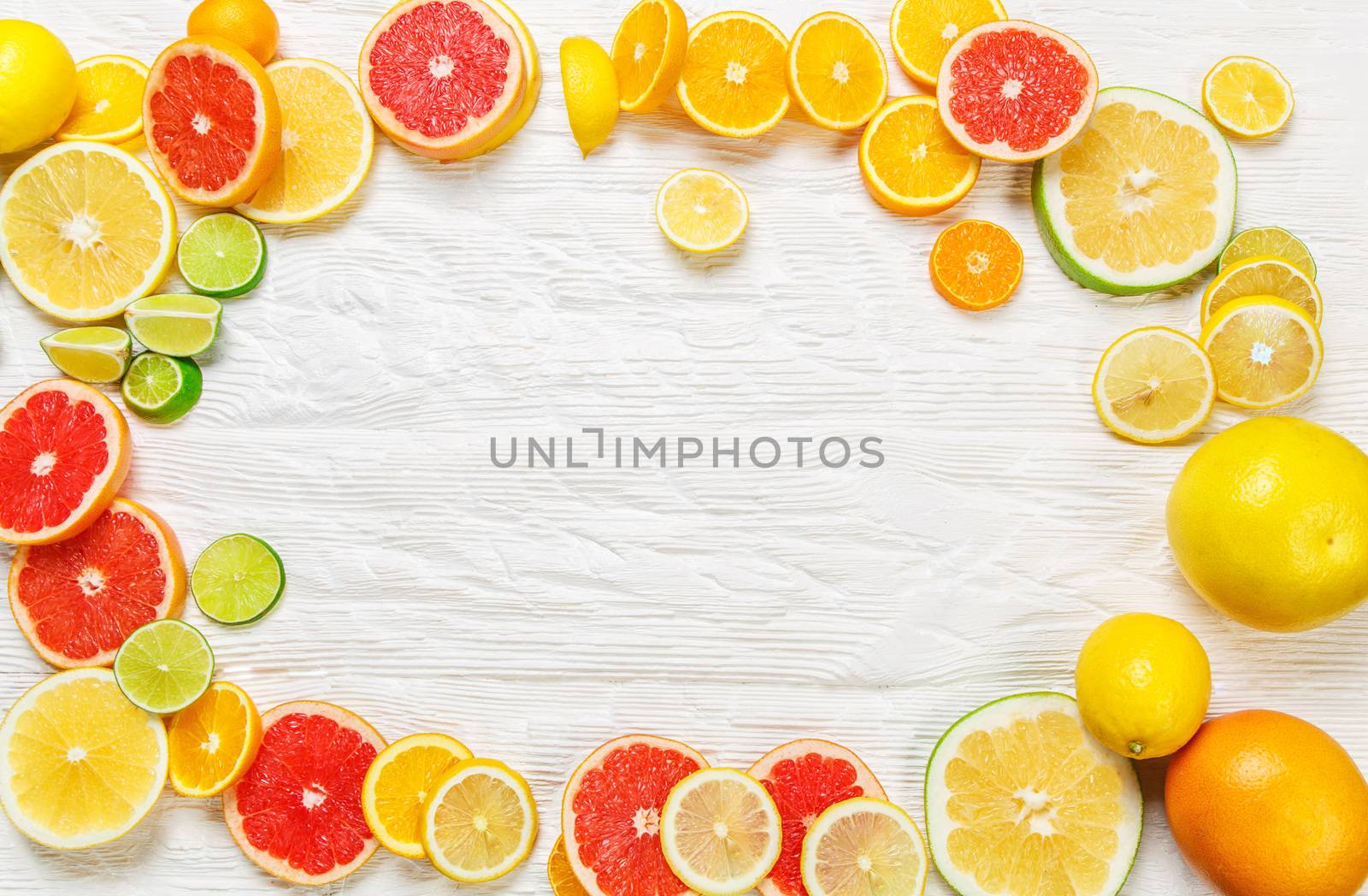Frame from citrus fruits by gorov108