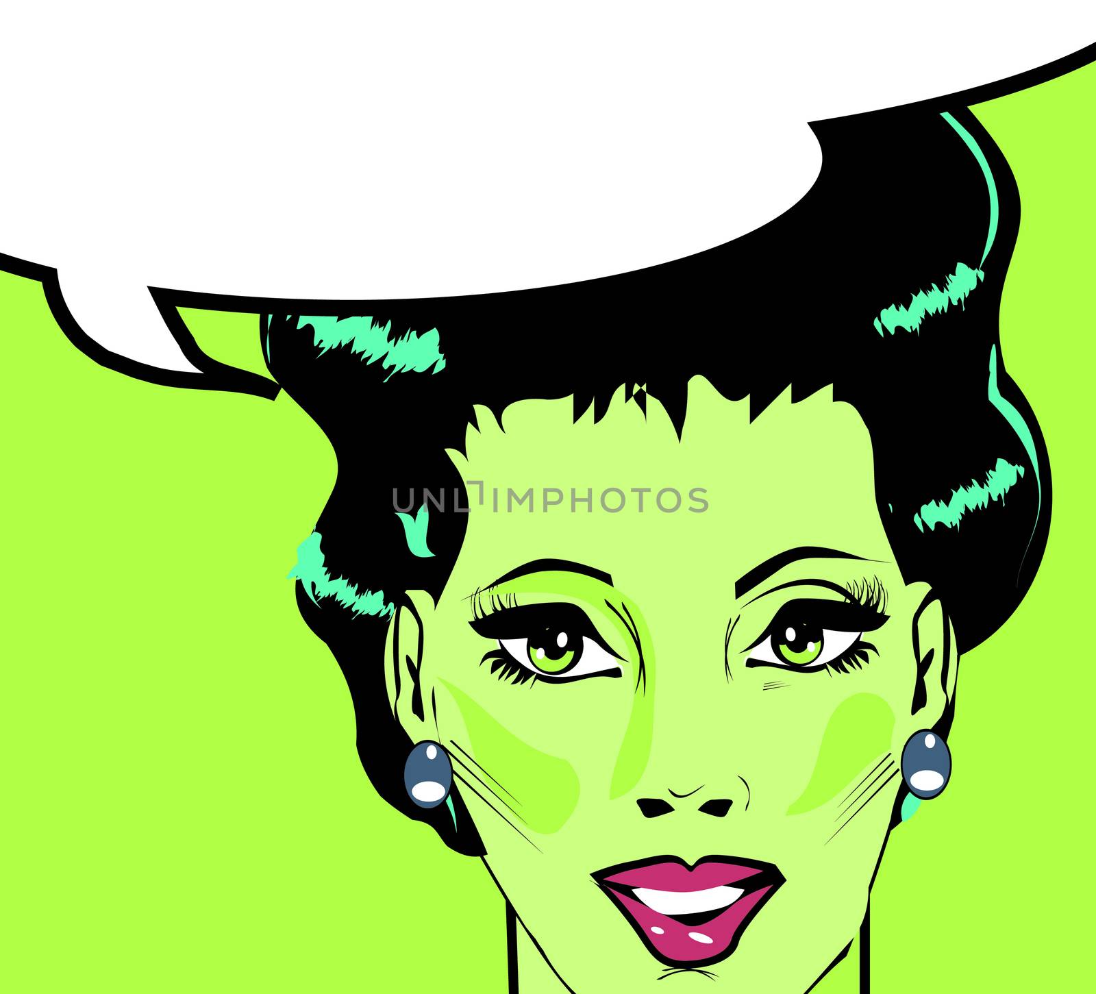 Vector illustration of woman in a pop art/comic style.  by IconsJewelry