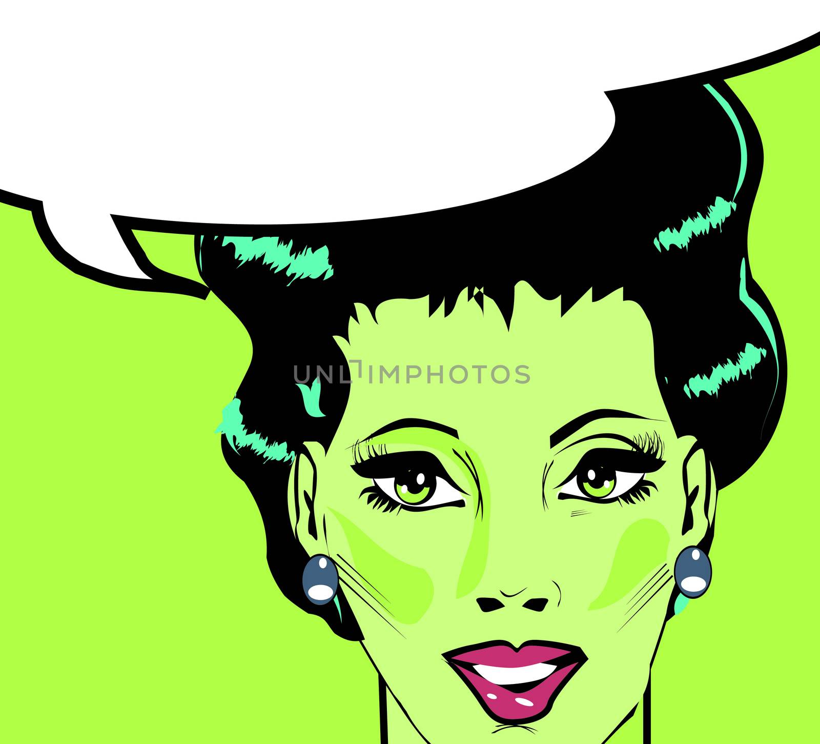 Vector illustration of woman in a pop art/comic style. 