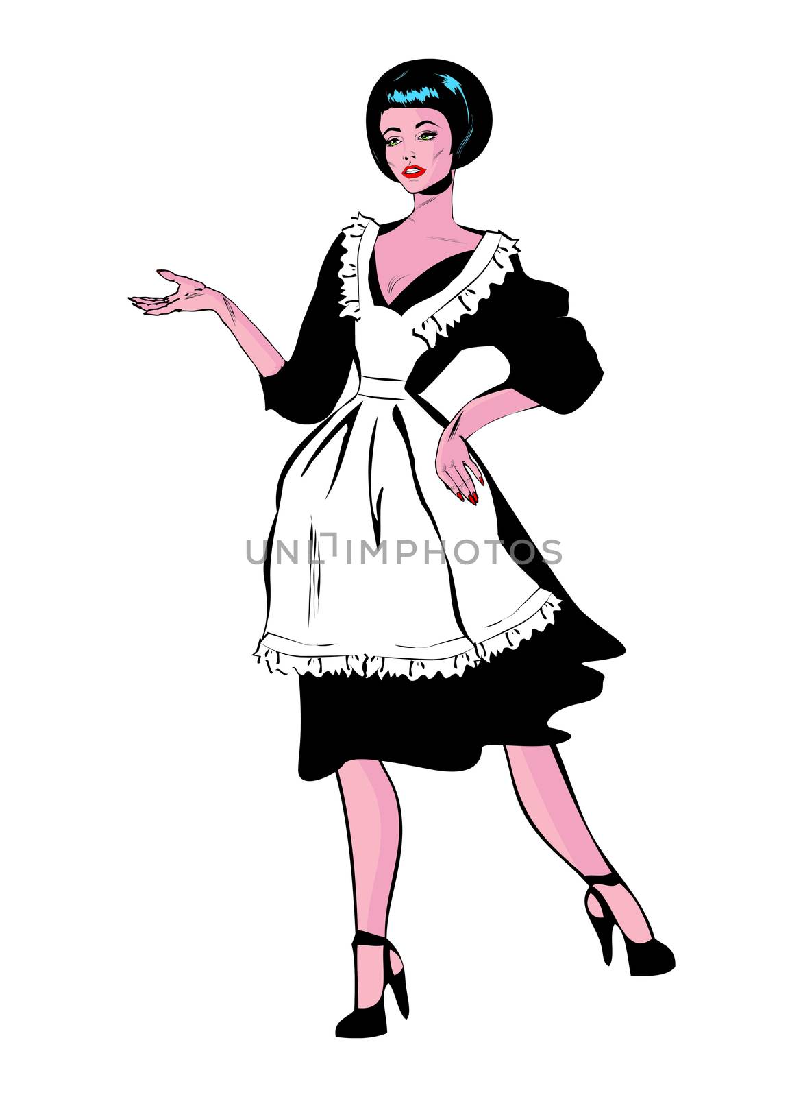 Helpful Housewife - Retro Clip Art in popart vintage style