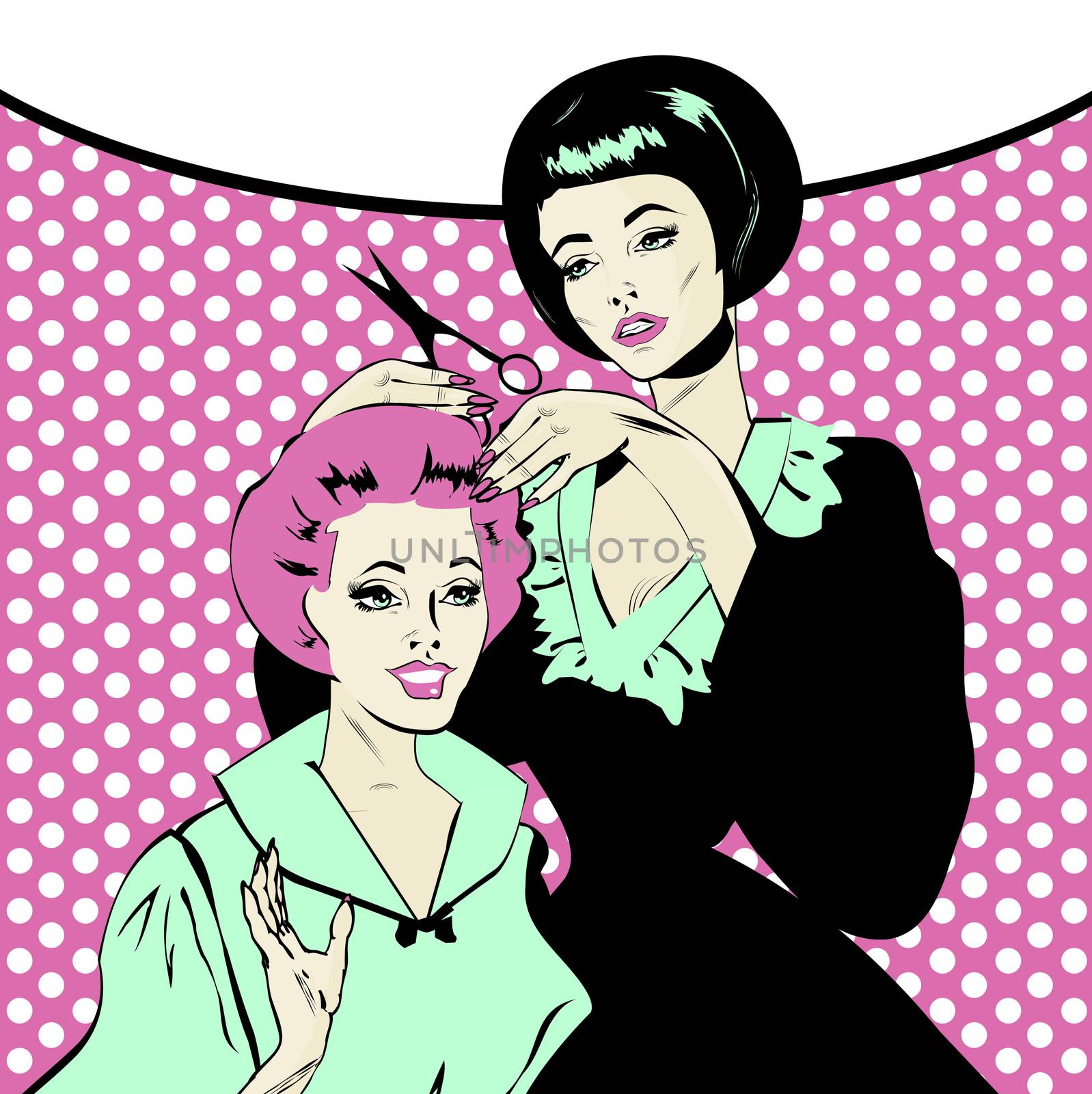 Vintage retro woman Hairdressing - Retro poster by IconsJewelry