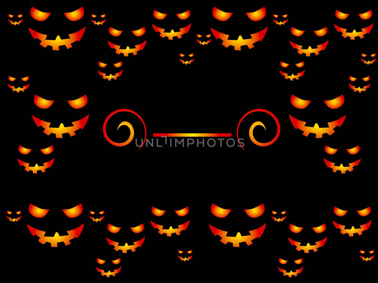 Frame background of Scary face of halloween pumpkin. Vector  by IconsJewelry