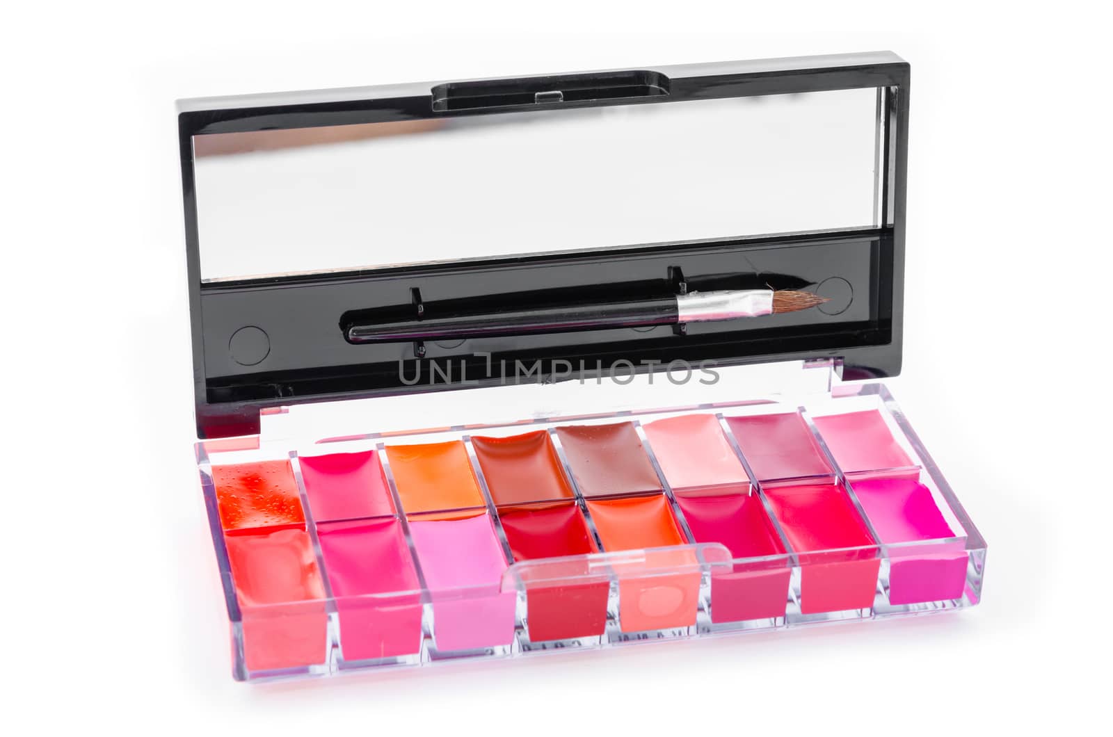 Colorful lipstick isolated on white background