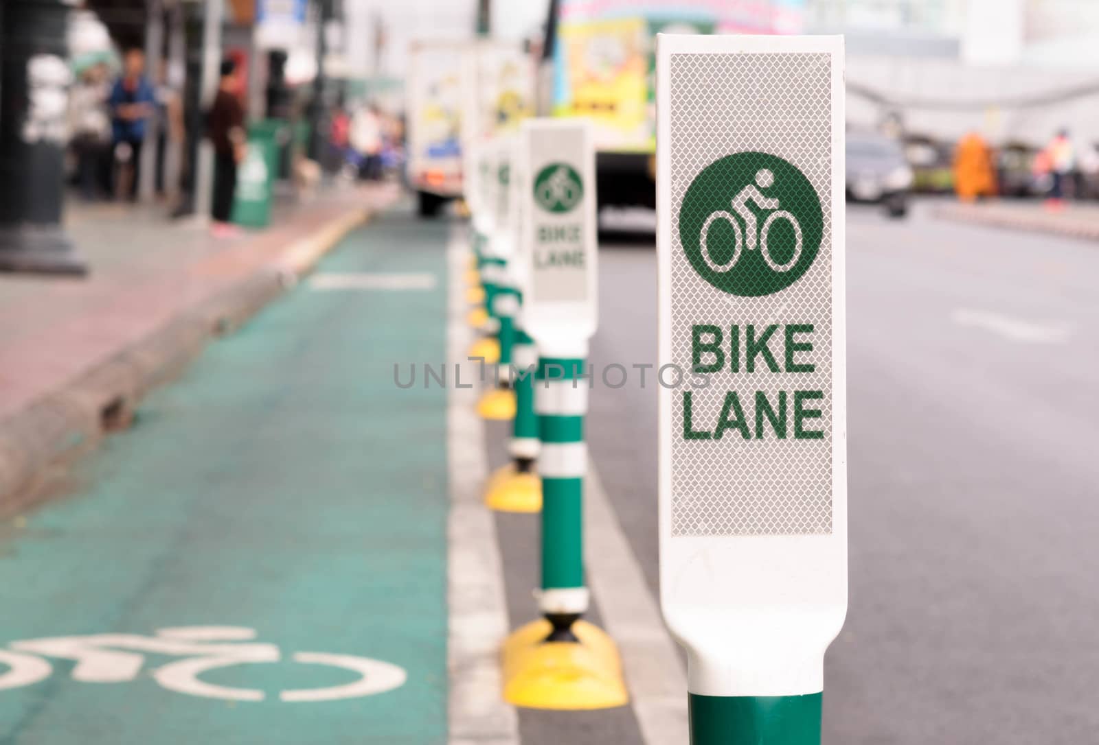 Bike lane, road for bicycles  (bike, road, sign)