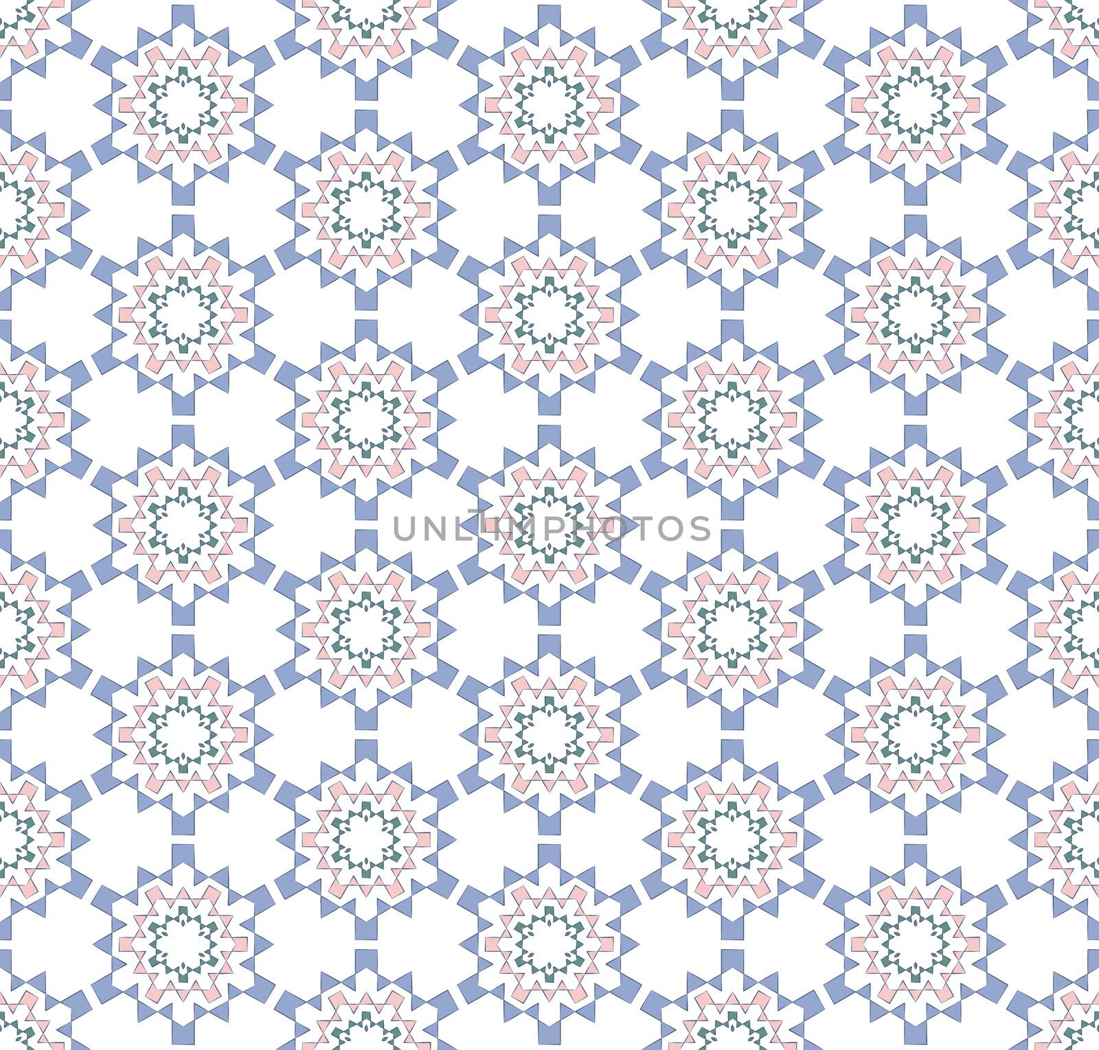 abstract background or textile stylized hexagonal snowflake pattern