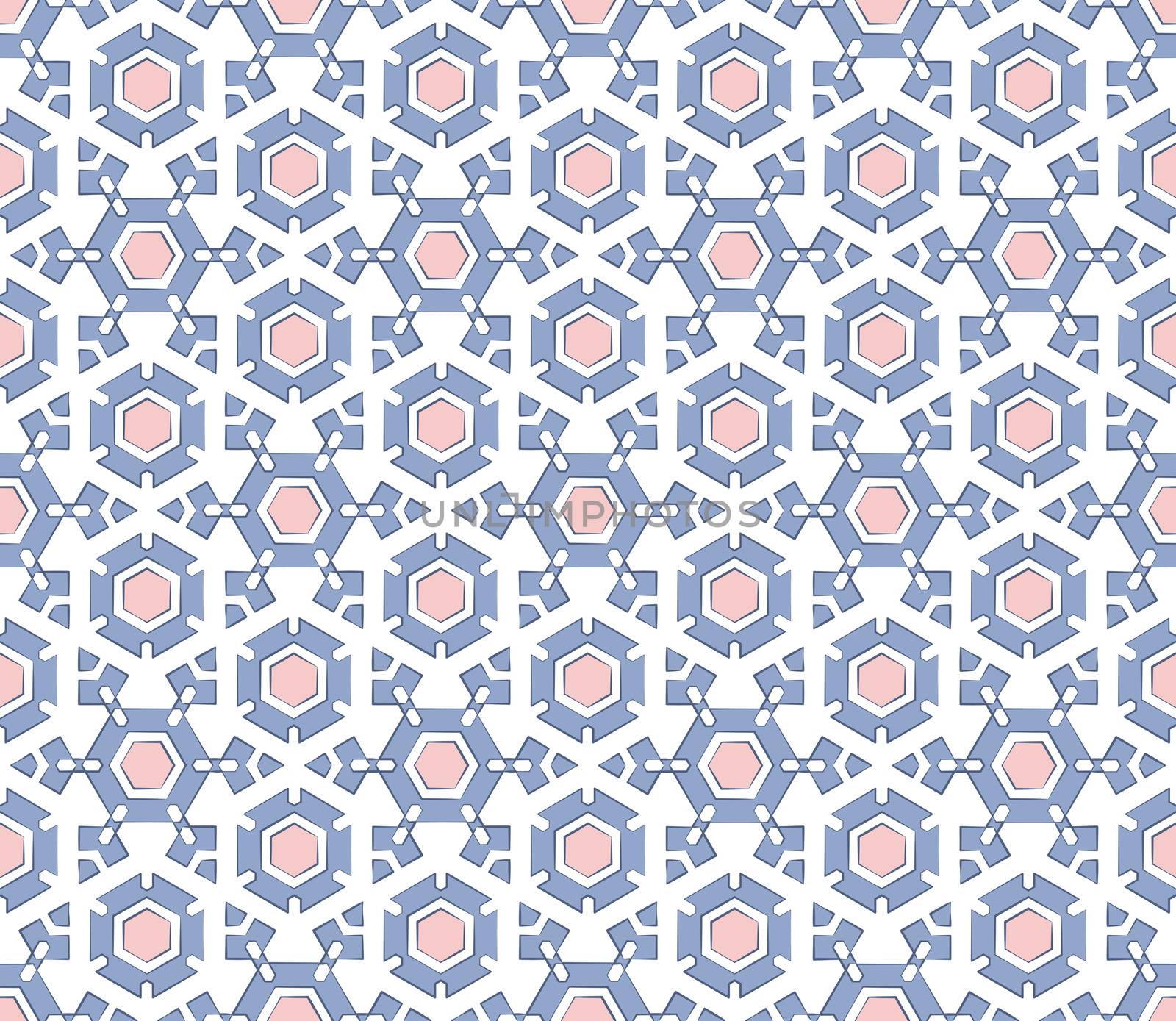 abstract background or textile stylized hexagonal star winter pattern