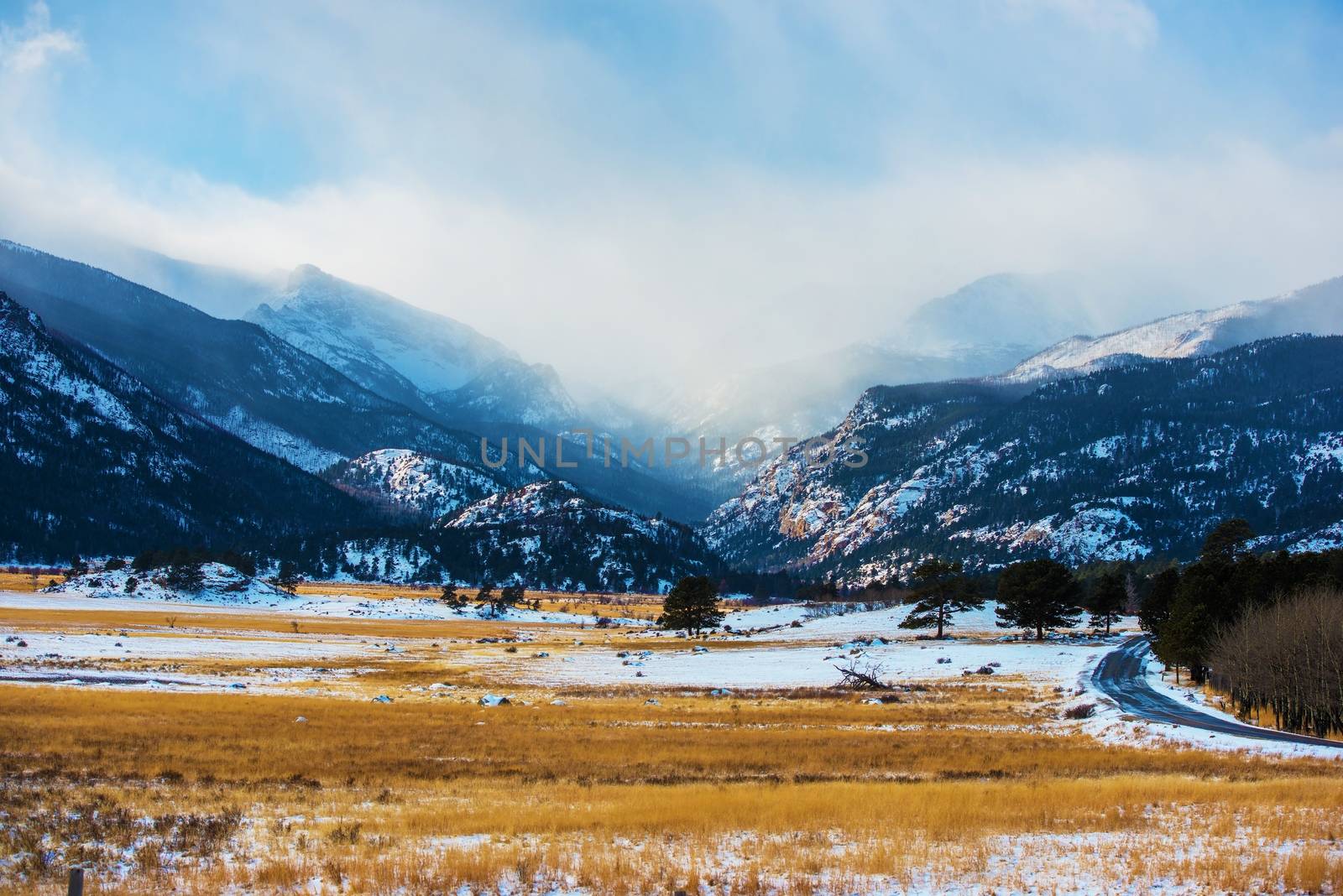 Rocky Mountains Winter Scenery. Colorado, United States.