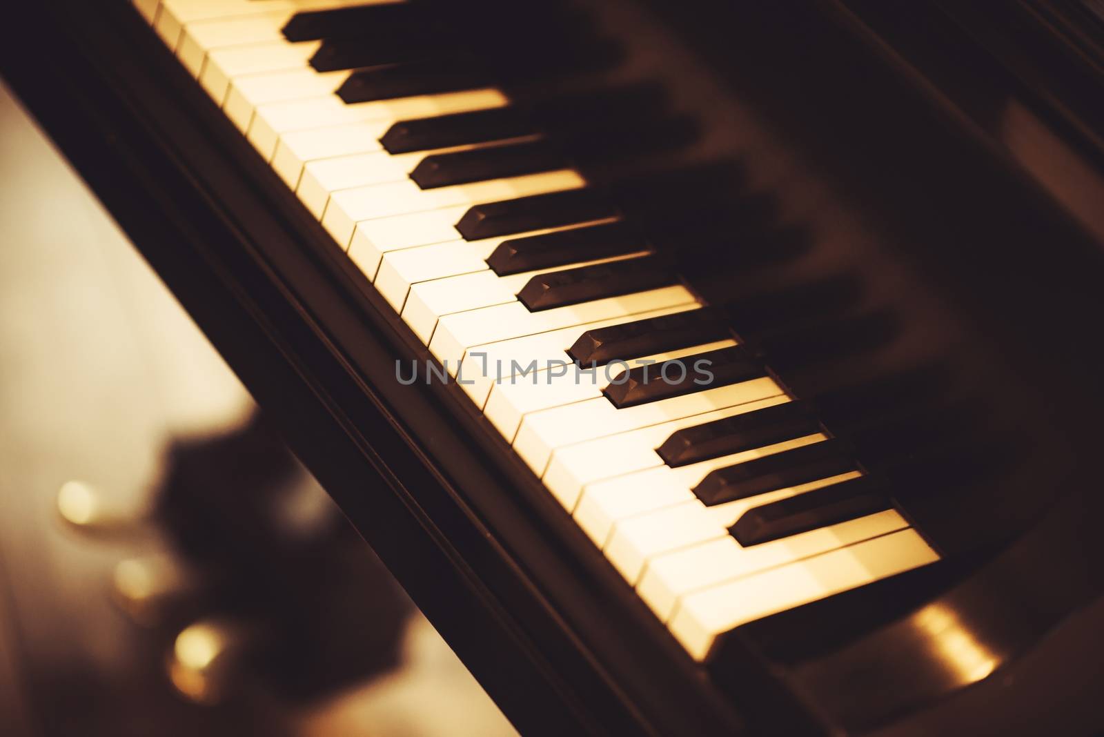 Piano Closeup. Modern Piano Instrument.