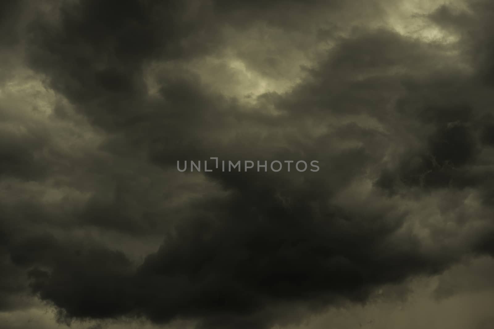 Stormy Summer Sky. Tornadic Weather Nature Photo Background.
