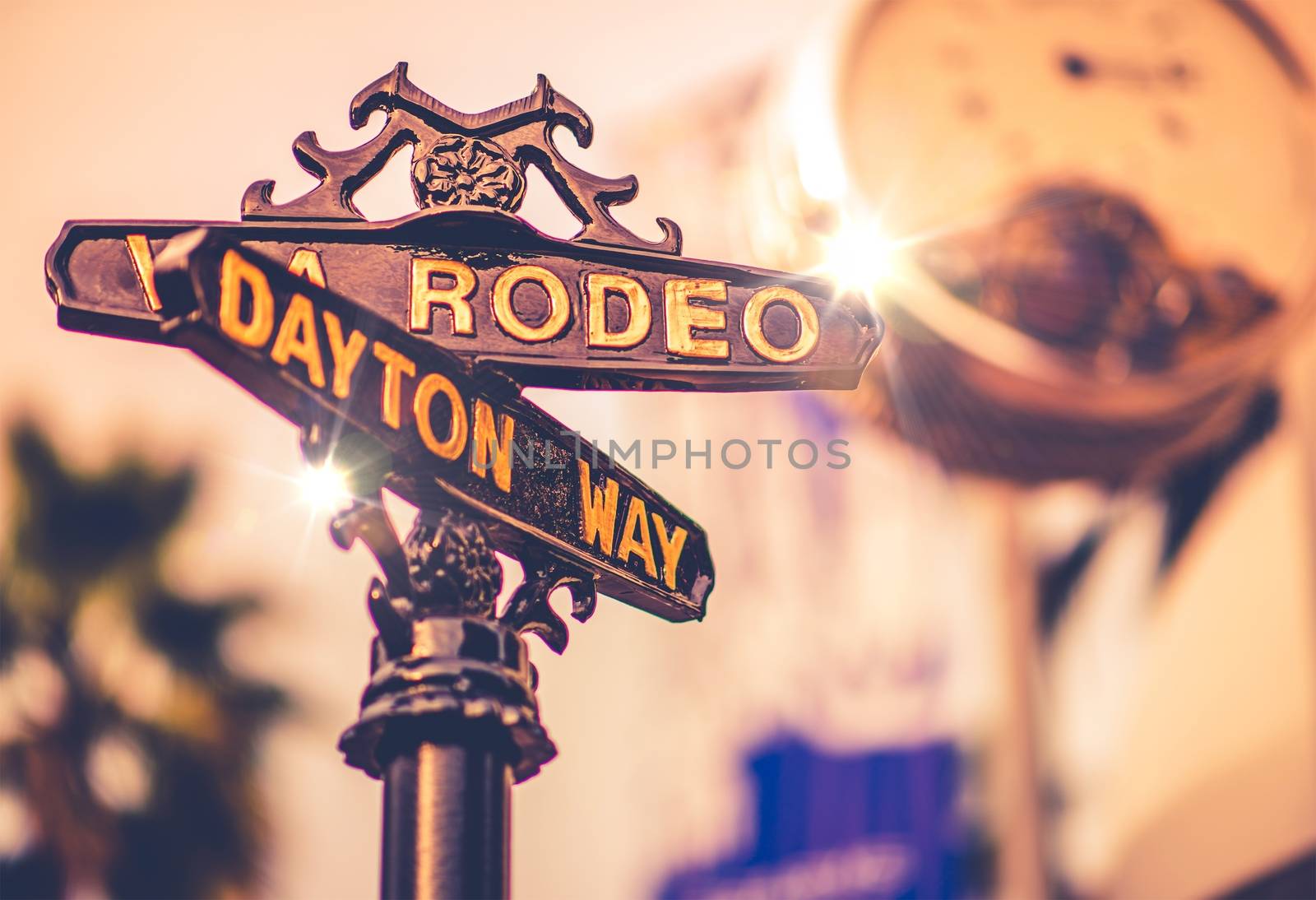 World Famous Rodeo Drive Street in Beverly Hills, California, United States. Luxury Shopping on the Rodeo.