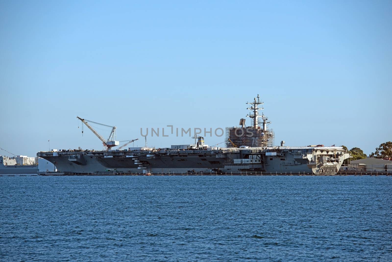 New Aircraft Carrier Building in San Diego Bay Area, California, United States.