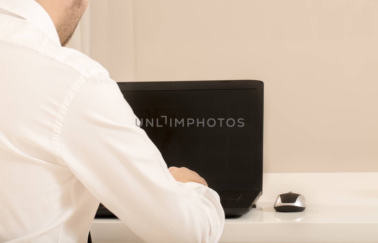 Office sales worker man overworked happy burn out tired