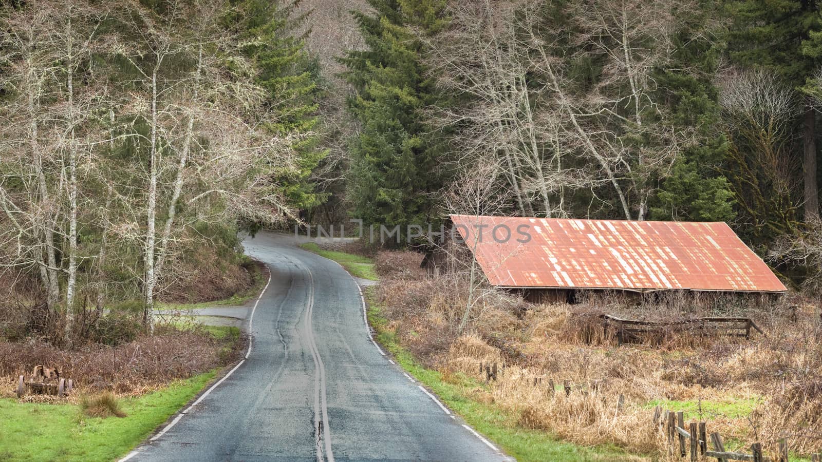 An Old Barn, Panoramic Color Image, USA