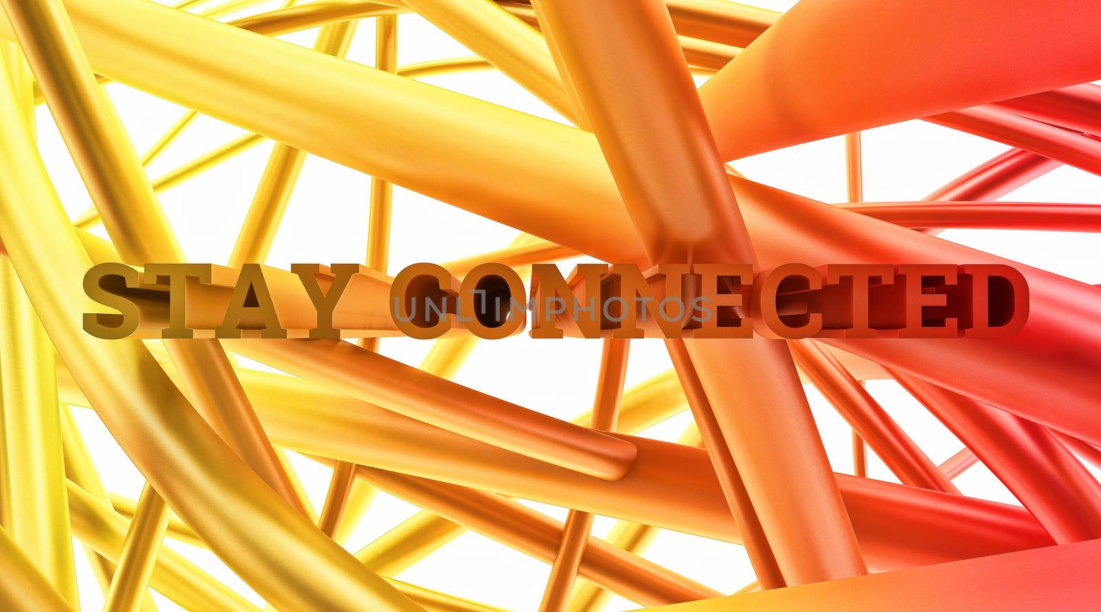 abstract cobweb tissue display-letters phrase "stay connected" close-up