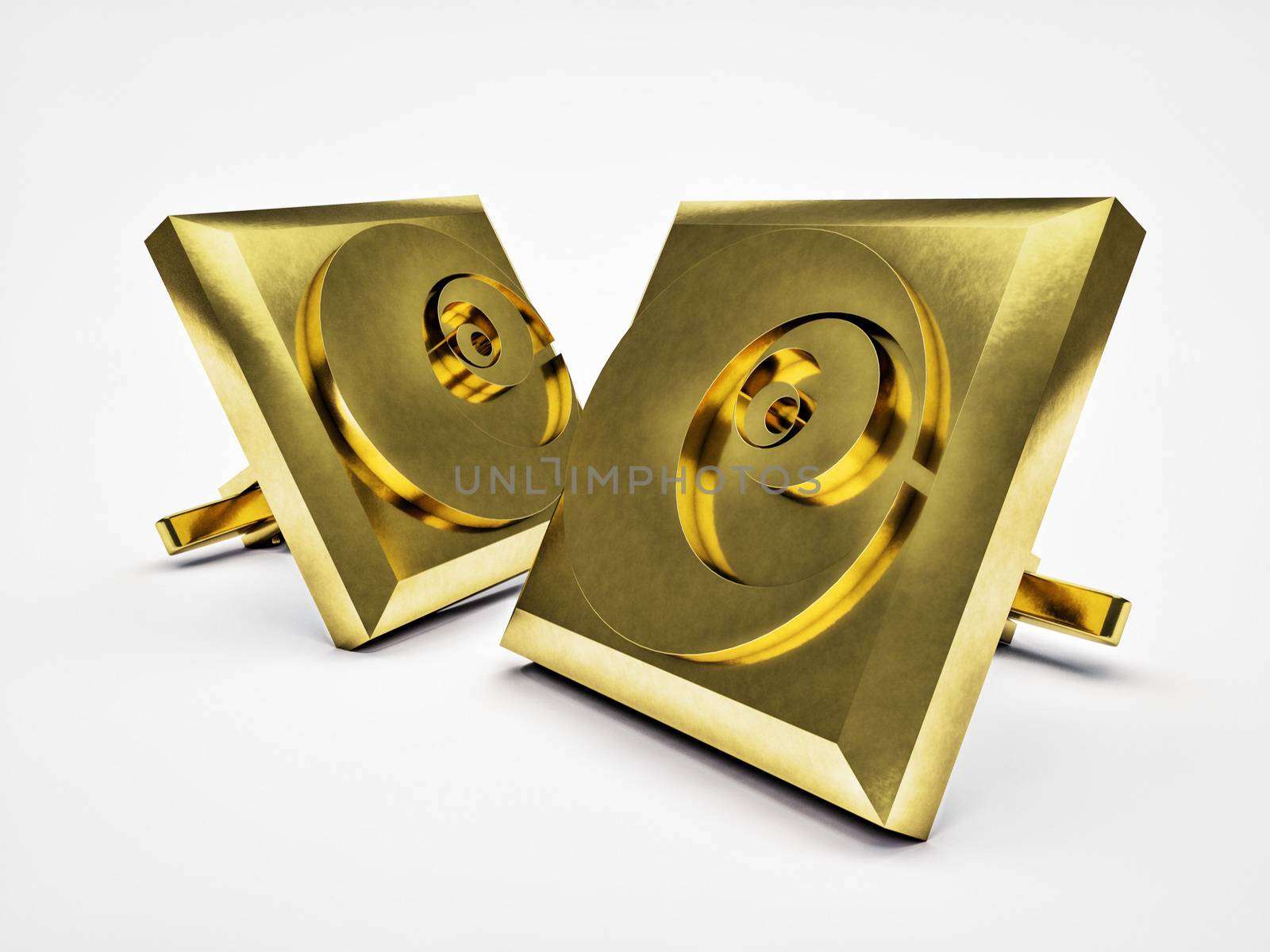 gilded pair cufflinks isolated by xtate