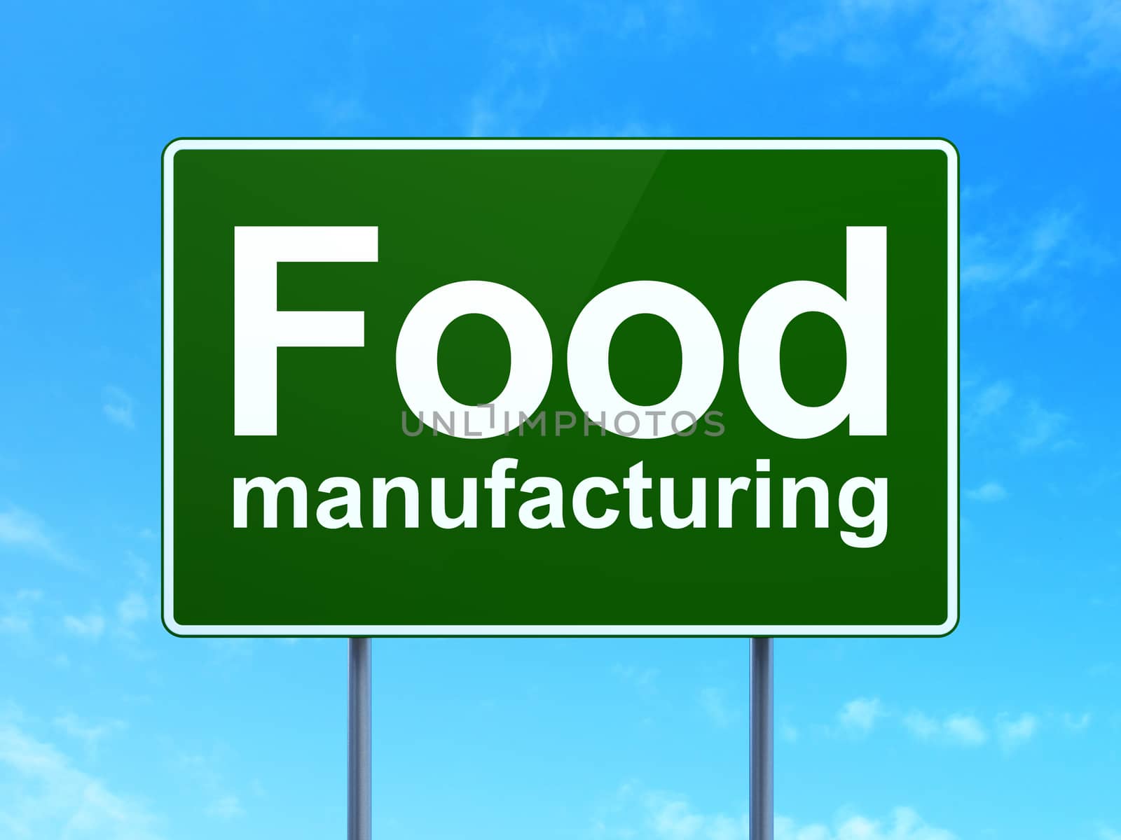 Industry concept: Food Manufacturing on road sign background by maxkabakov