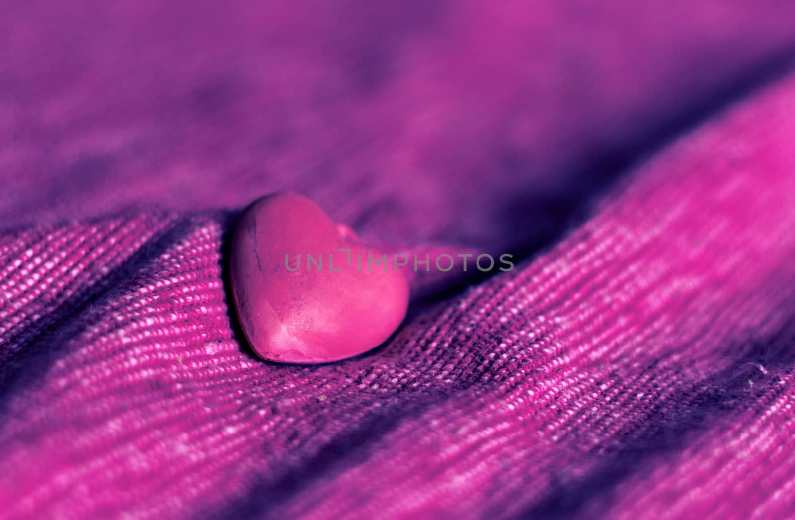 Red heart on pink canvas  by Kidza