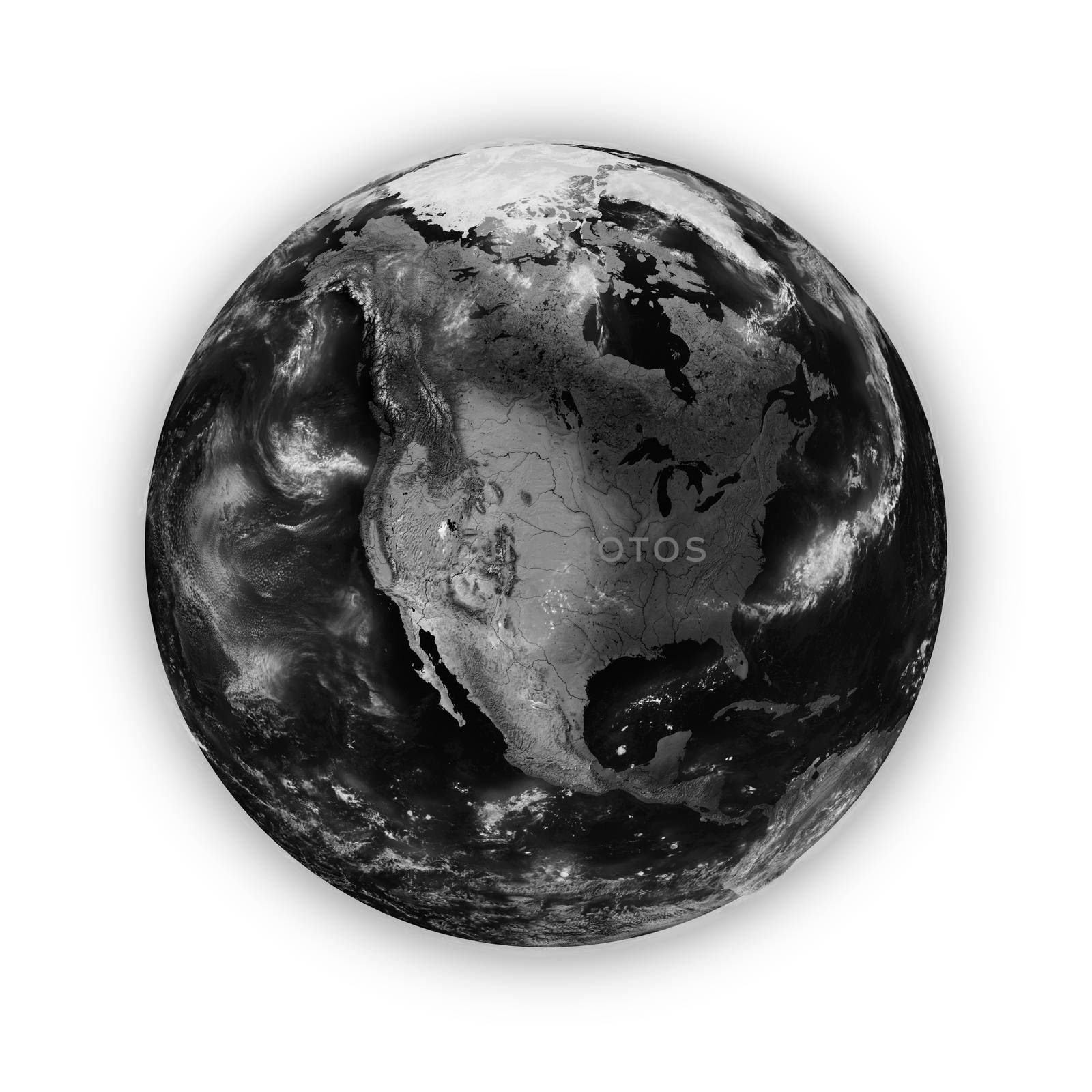 North America on dark planet Earth by Harvepino