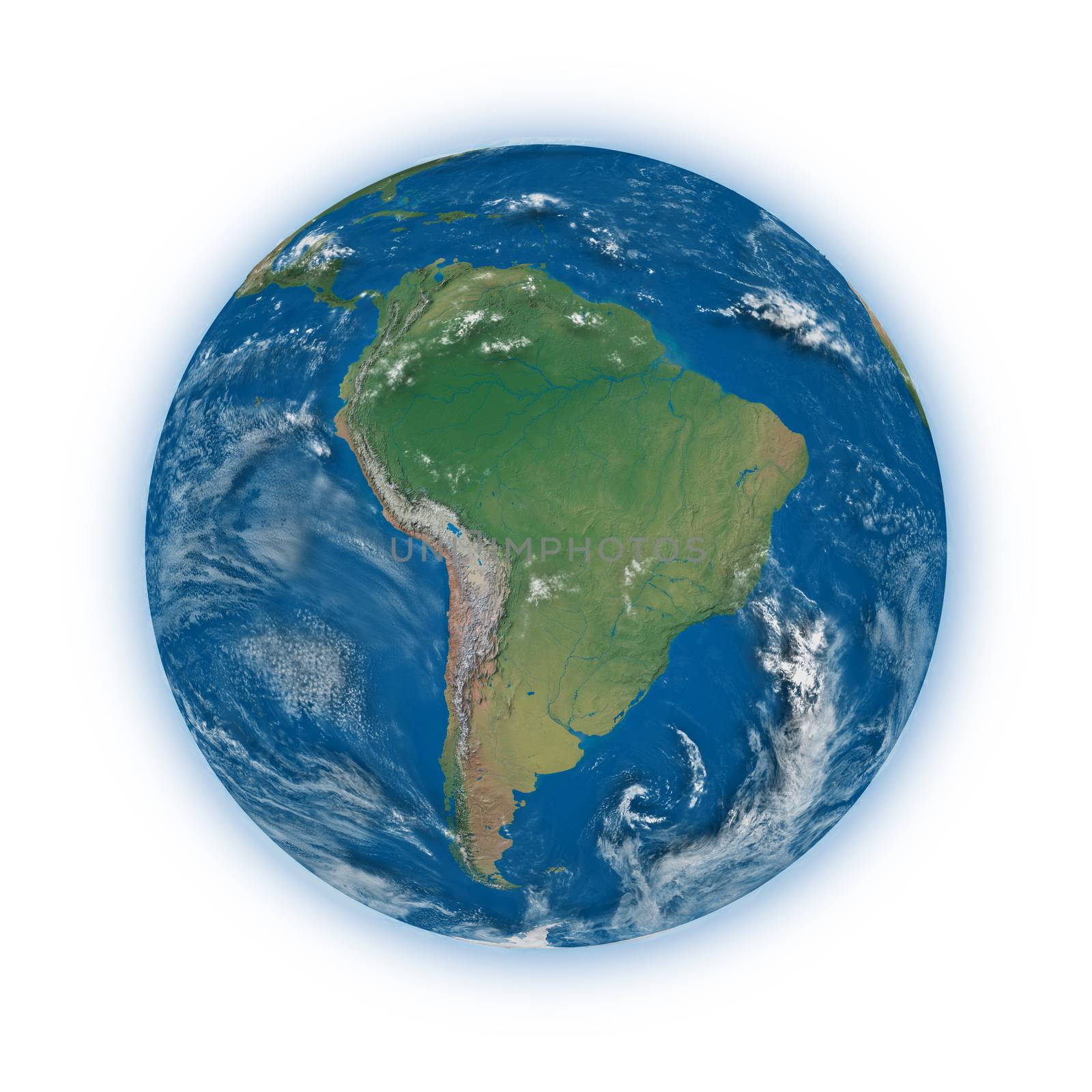 South America on planet Earth by Harvepino