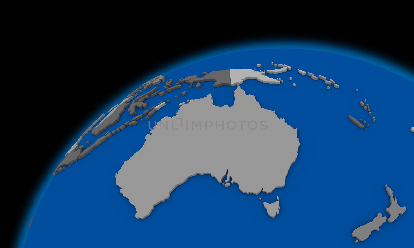 Australia on planet Earth political map by Harvepino