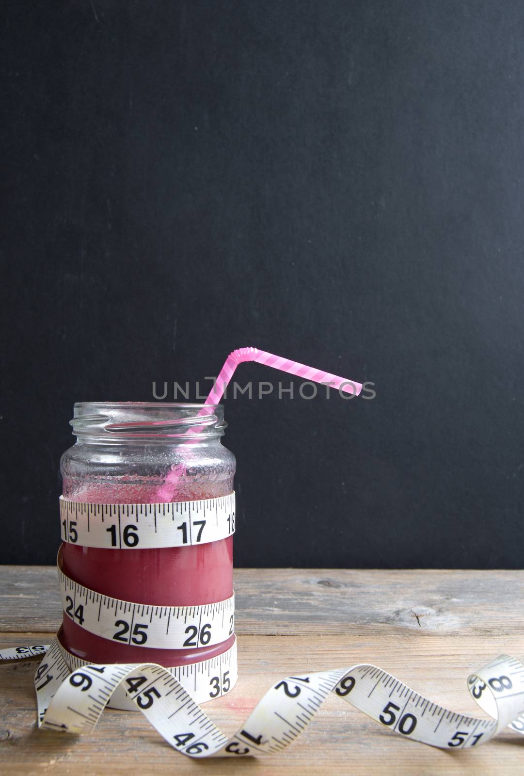 Detox smoothie with chalkboard space  by unikpix