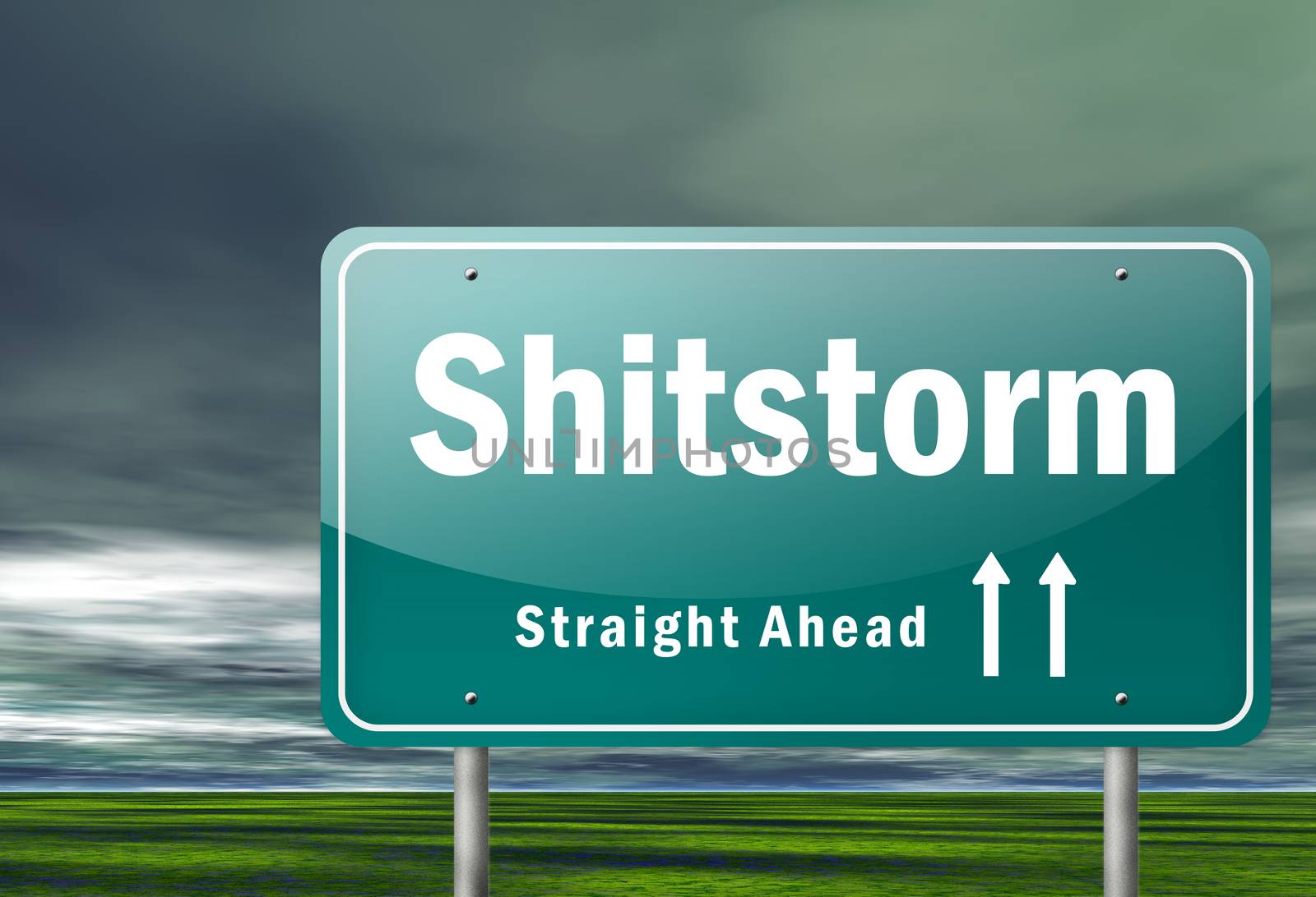 Highway Signpost "Shitstorm" by mindscanner