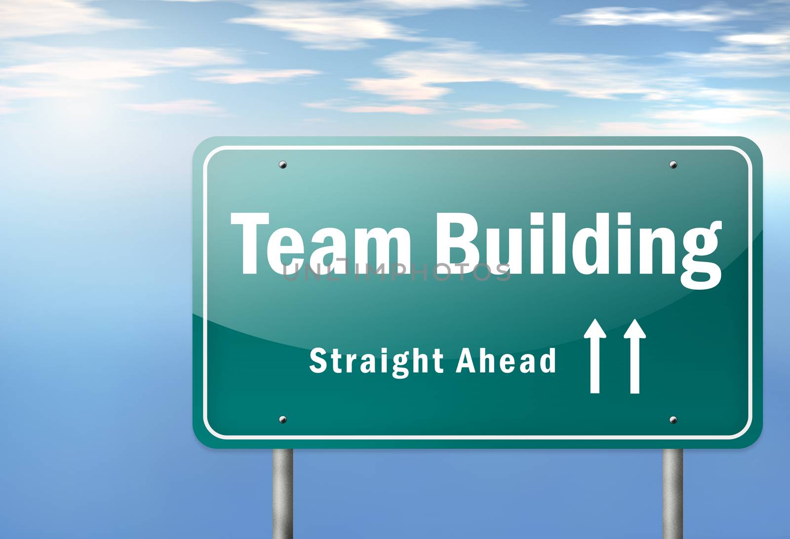 Highway Signpost "Team Building" by mindscanner