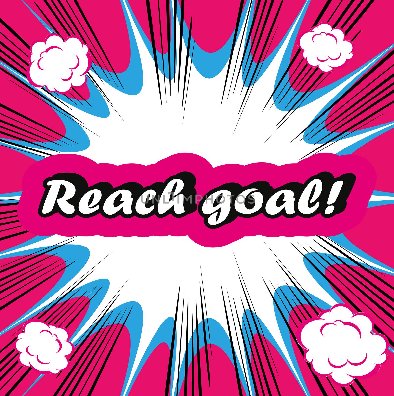 Reach goal ! concept boom background Reaching Your Goal