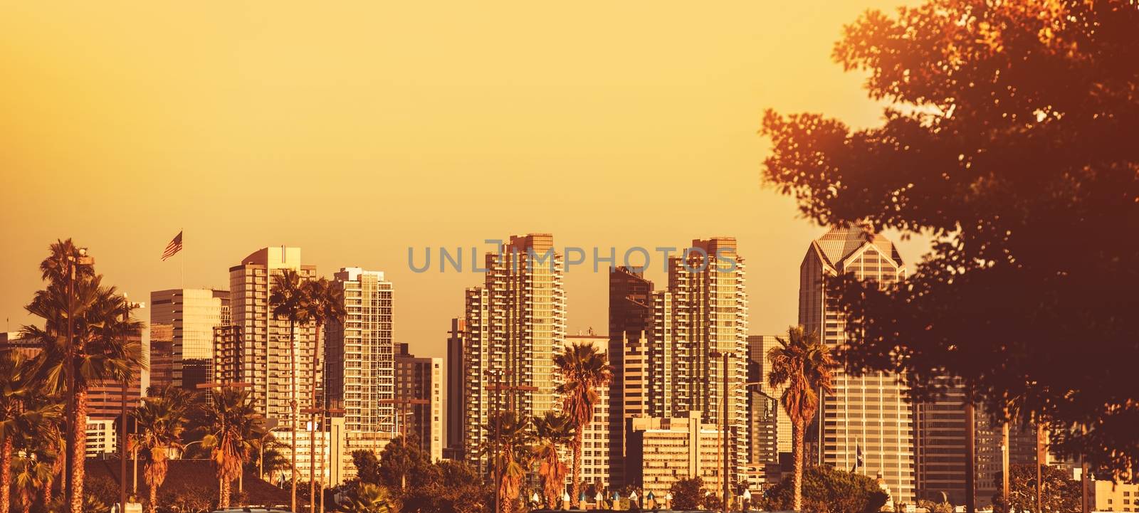 San Diego Sunset Panorama by welcomia