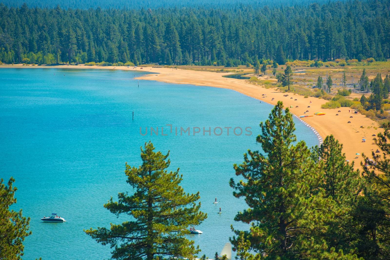 Southern Lake Tahoe Beach Scenery. Lake Tahoe, California.