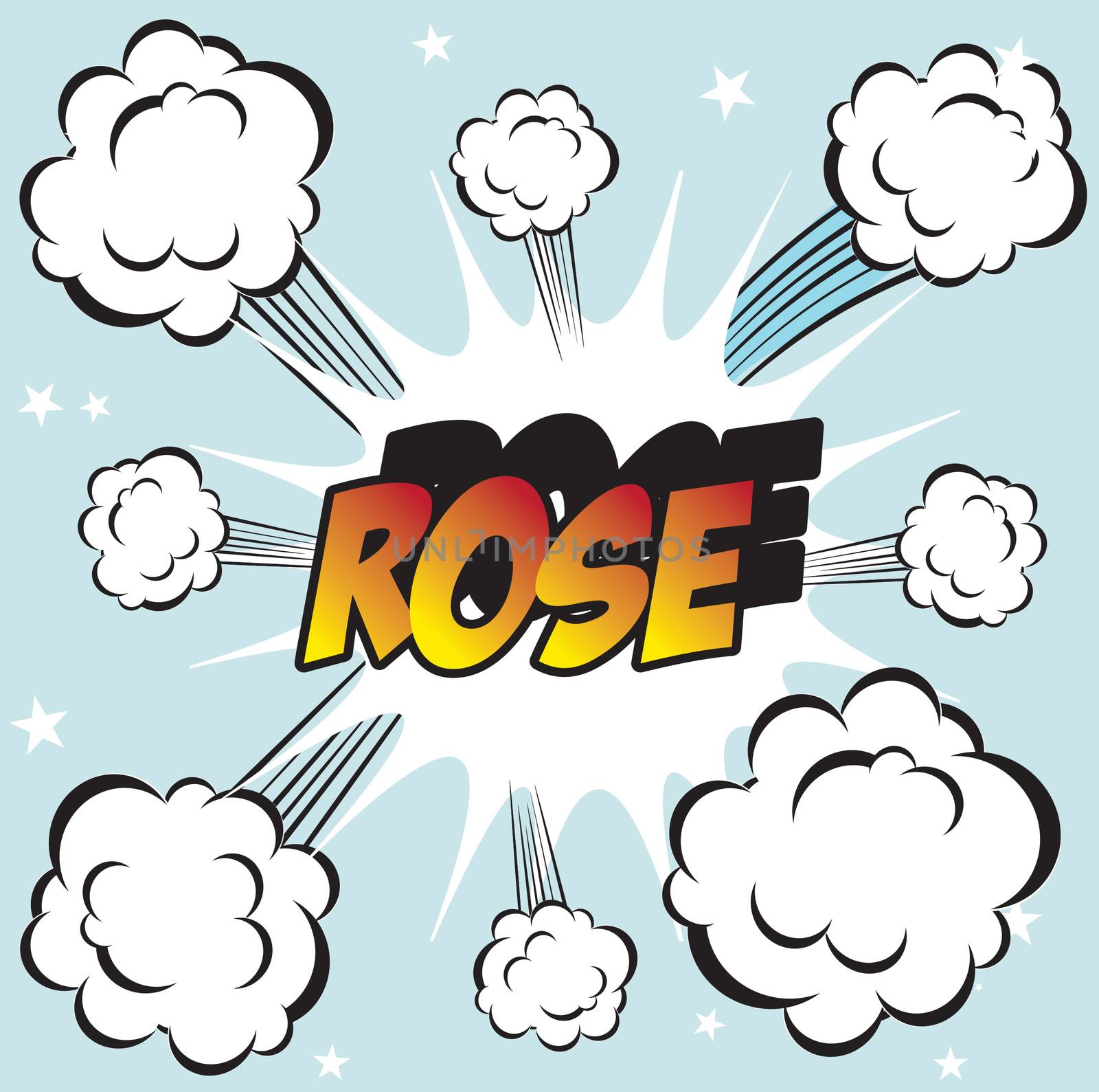 ROSE Illustration of explosion or big fight in comics book style by tamaravector