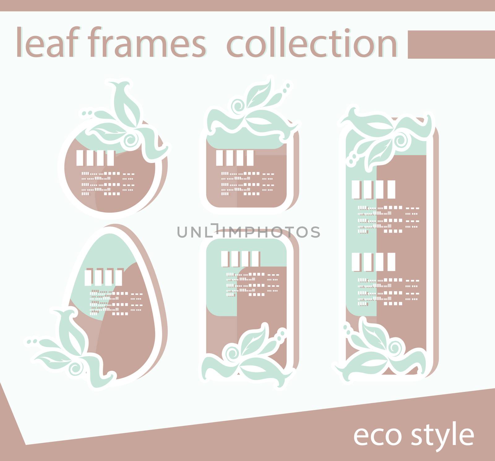 vector leaf frames,collection of labels and stickers by tamaravector