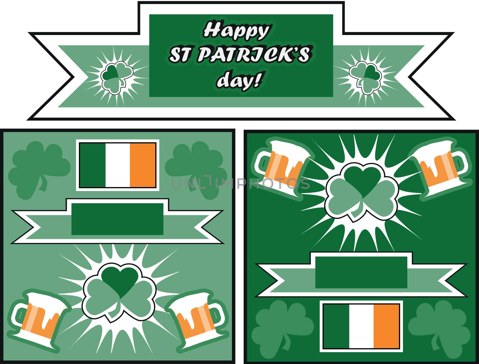 design collection St. Patrick's Day Greeting Cards by tamaravector