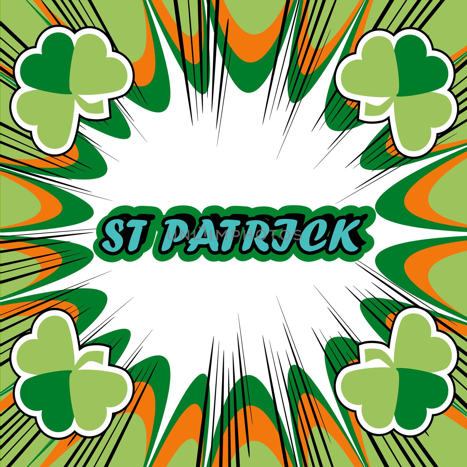 St. Patrick's Day Greeting Card boom retro background